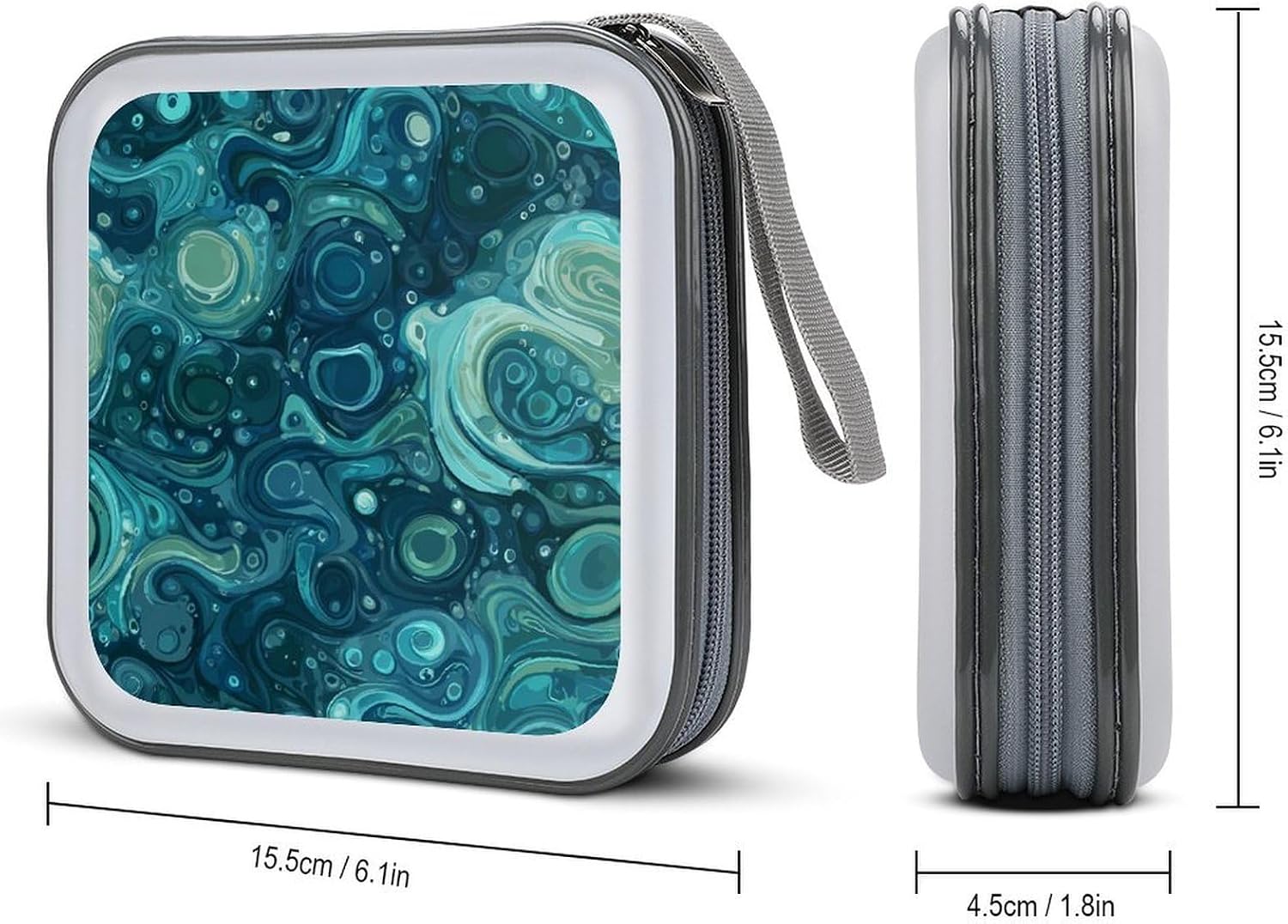 Swirl Bubbles CD Case Wallet Portable DVD Holder Organizer Box image 2