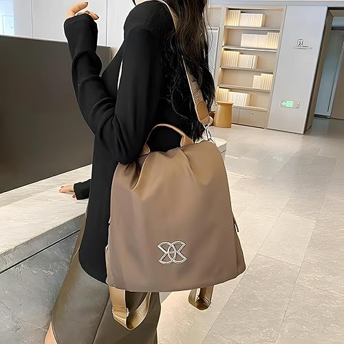 Miniatura 5 de BIMEL Bolsa multiusos antirrobo, bolsa de tela Oxford cruzada de 3 vías, mochila de viaje ligera mochila de viaje ligera, Café, Bolso cruzado de