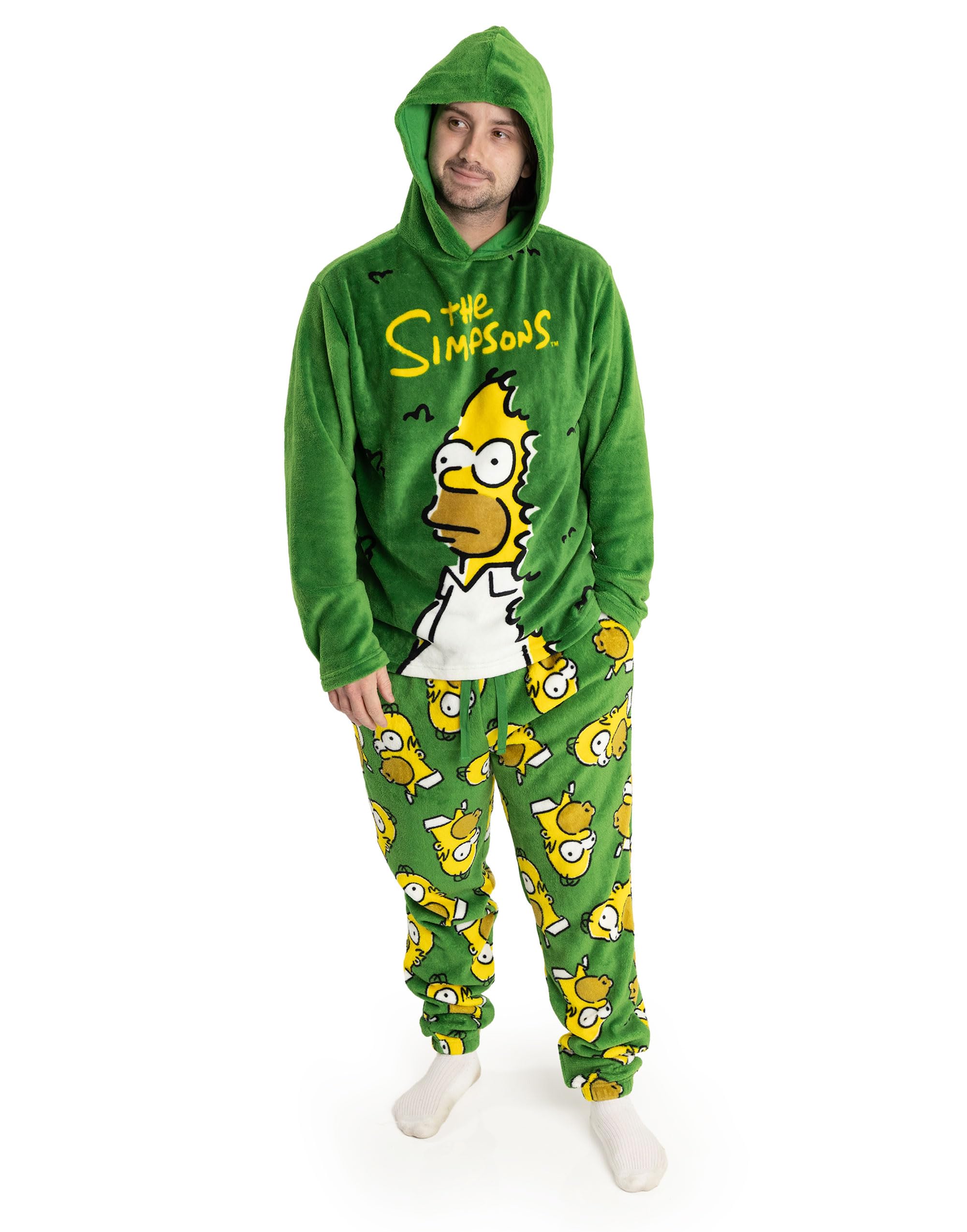 Vanilla Underground The Simpsons Mens Green Homer Long Sleeve Long Leg Pyjama Set (Large) from B&Q