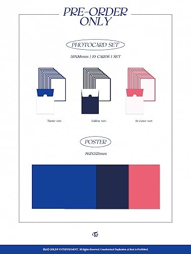 Vista 4 de JYP Ent Twice - Taste of Love [Random ver.] (The 10th Mini Album) [Pre Order] CD+Photobook+Folded Poster+Others with Tracking, Extra Decorative