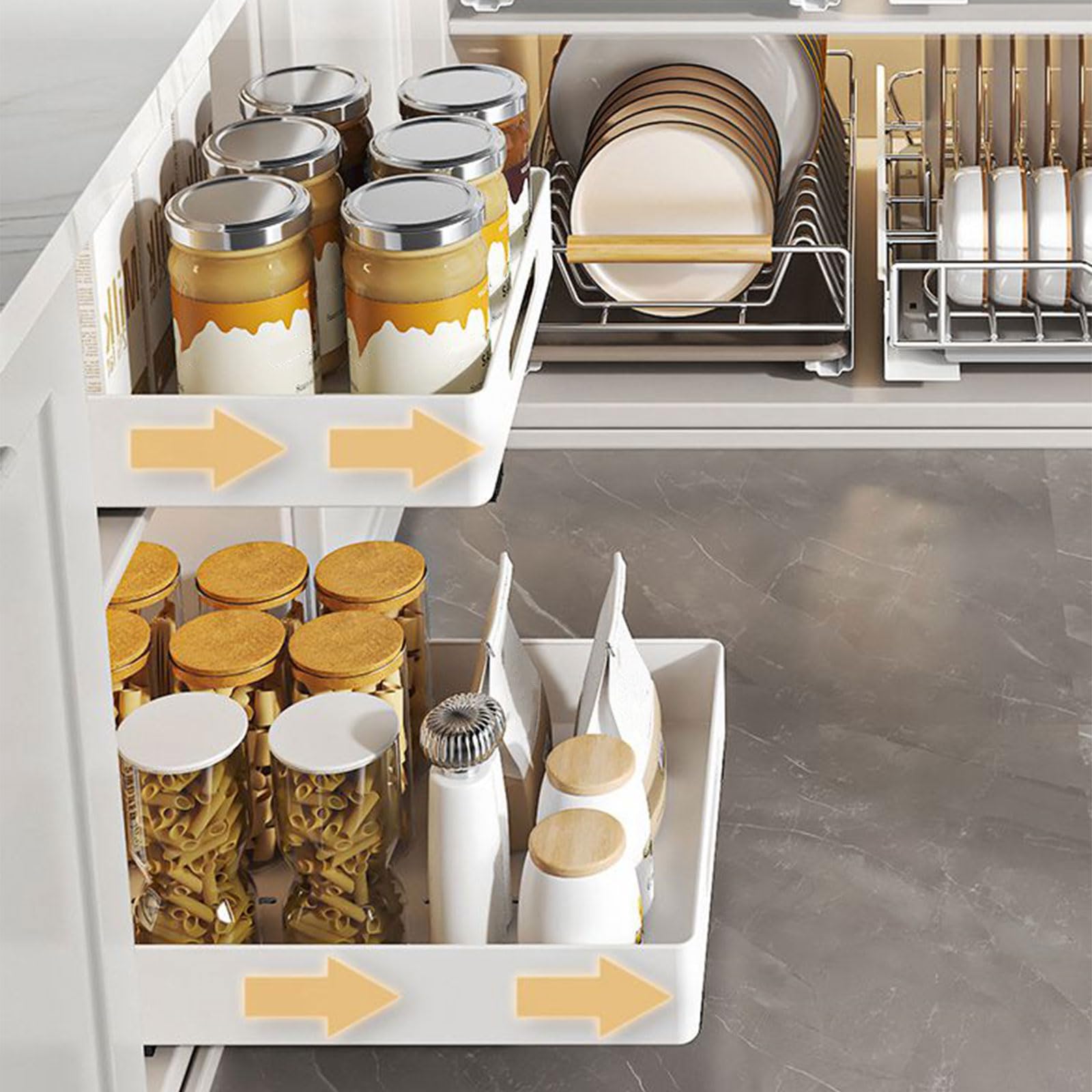 Schrank Organizer Ausziehbare Schublade Platzsparend Aufbewahrungslösung Für Gewürze Praktisches Organisationswerkzeug Organizer Für Küchengewürze
