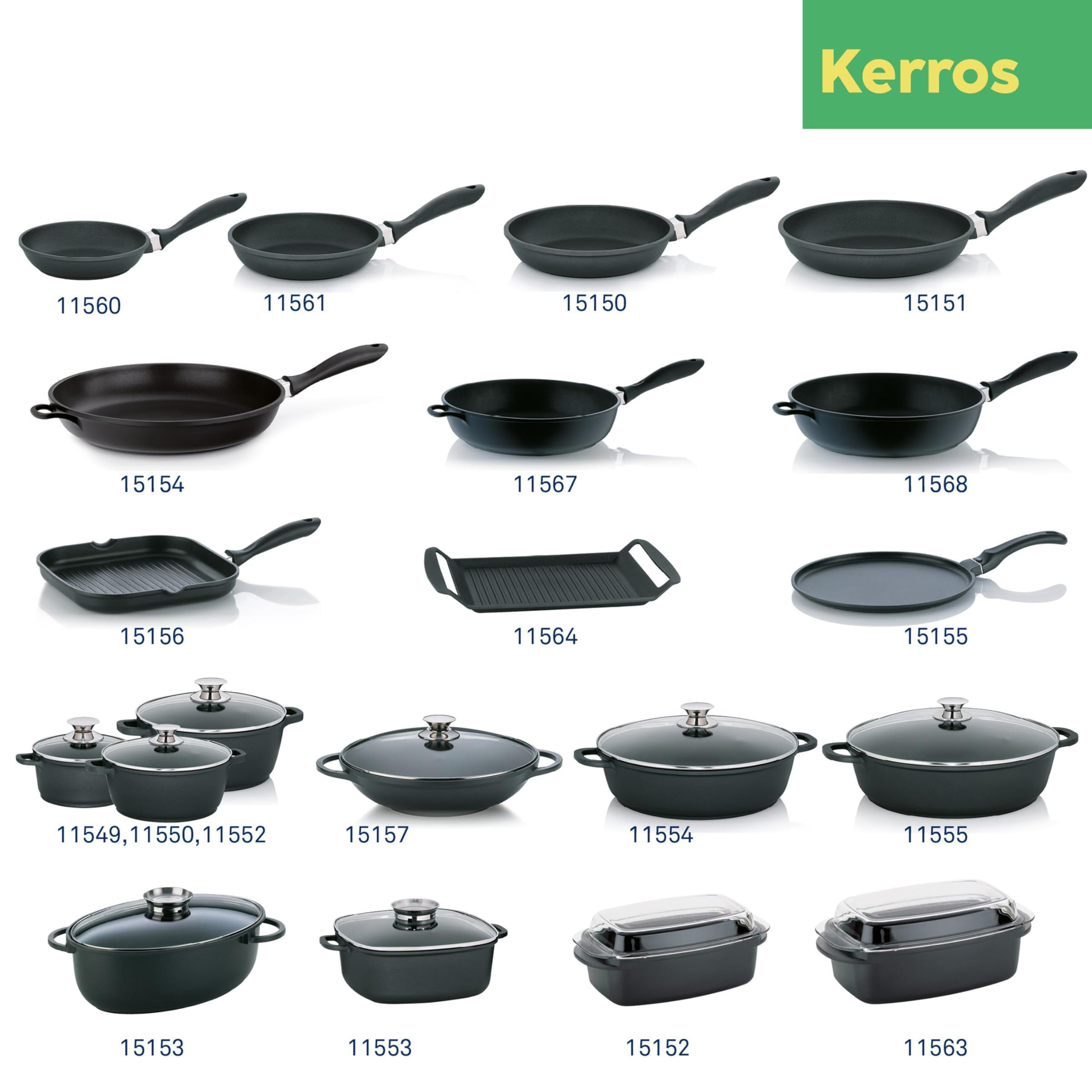 kela Aluguss Schmorpfanne 32 cm hoher Rand KERROS, Induktion Servierpfanne beschichtet mit Deckel, Paella Pfanne