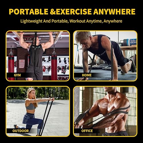 Miniatura 6 de Bandas de resistencia para entrenamiento, bandas de dominadas para hombres y mujeres, juego de bandas de resistencia gruesas y pesadas con anclaje