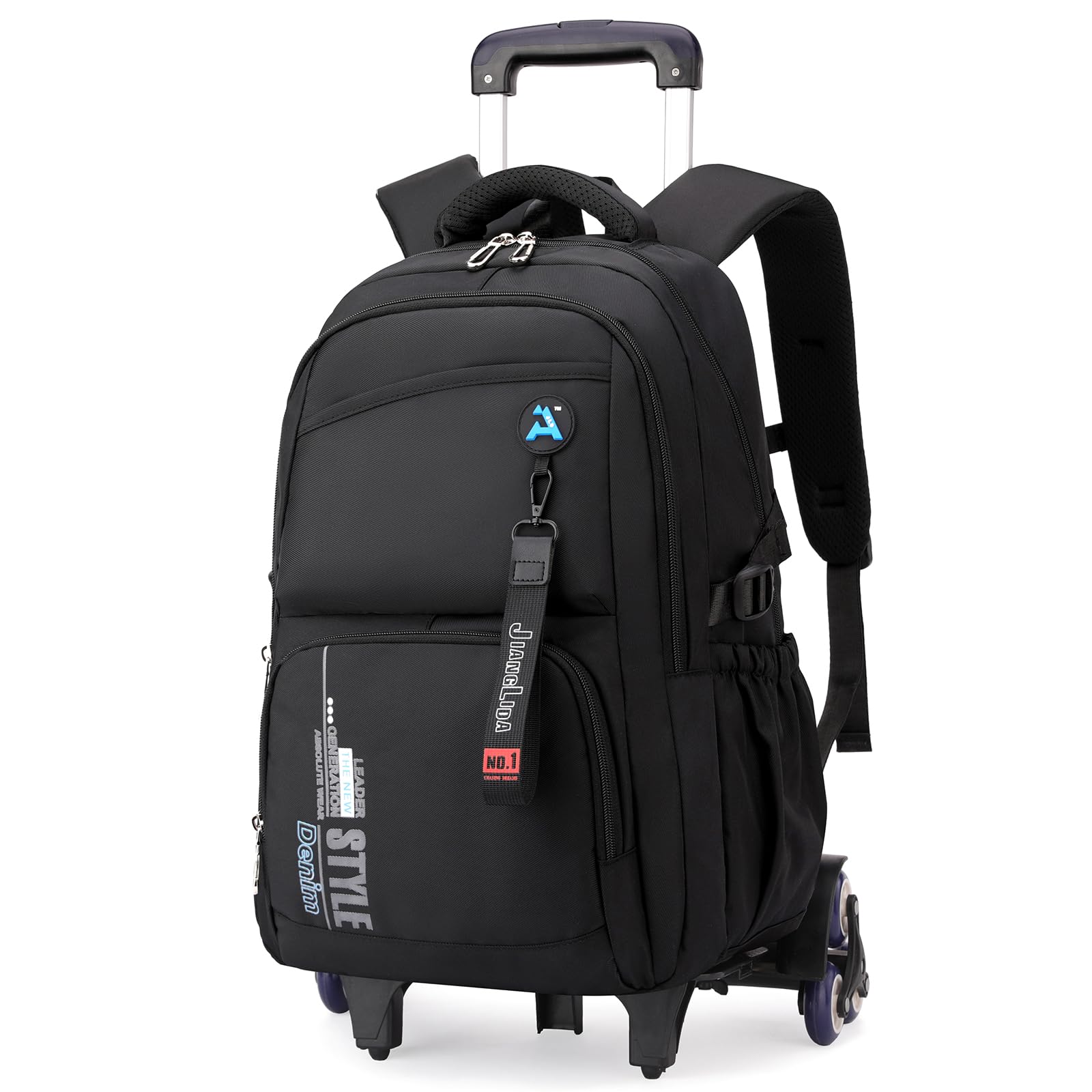 Tanou Mochila con Ruedas para Adolescente, Mochila Instituto Chico de 36 Litros Impermeable, Mochila Trolley Escolar Grande con Carrito Desmontable para Viaje
