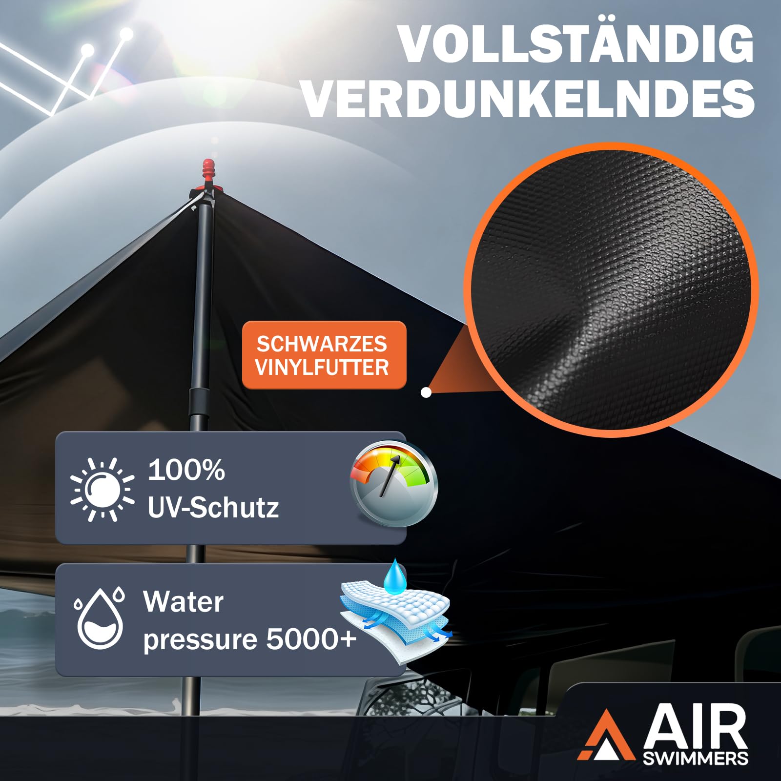 Tendalino Camper Impermeabile Anti UV VW T5 T4 T6 Tenda da Sole per Roulotte Veranda