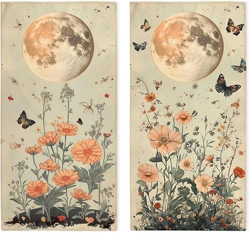 Miniatura 20 de Juego de 2 toallas de mano de mediados de siglo, colores retro atómicos modernos de los años cincuenta, toalla para baño, cocina, ligera, Mediados