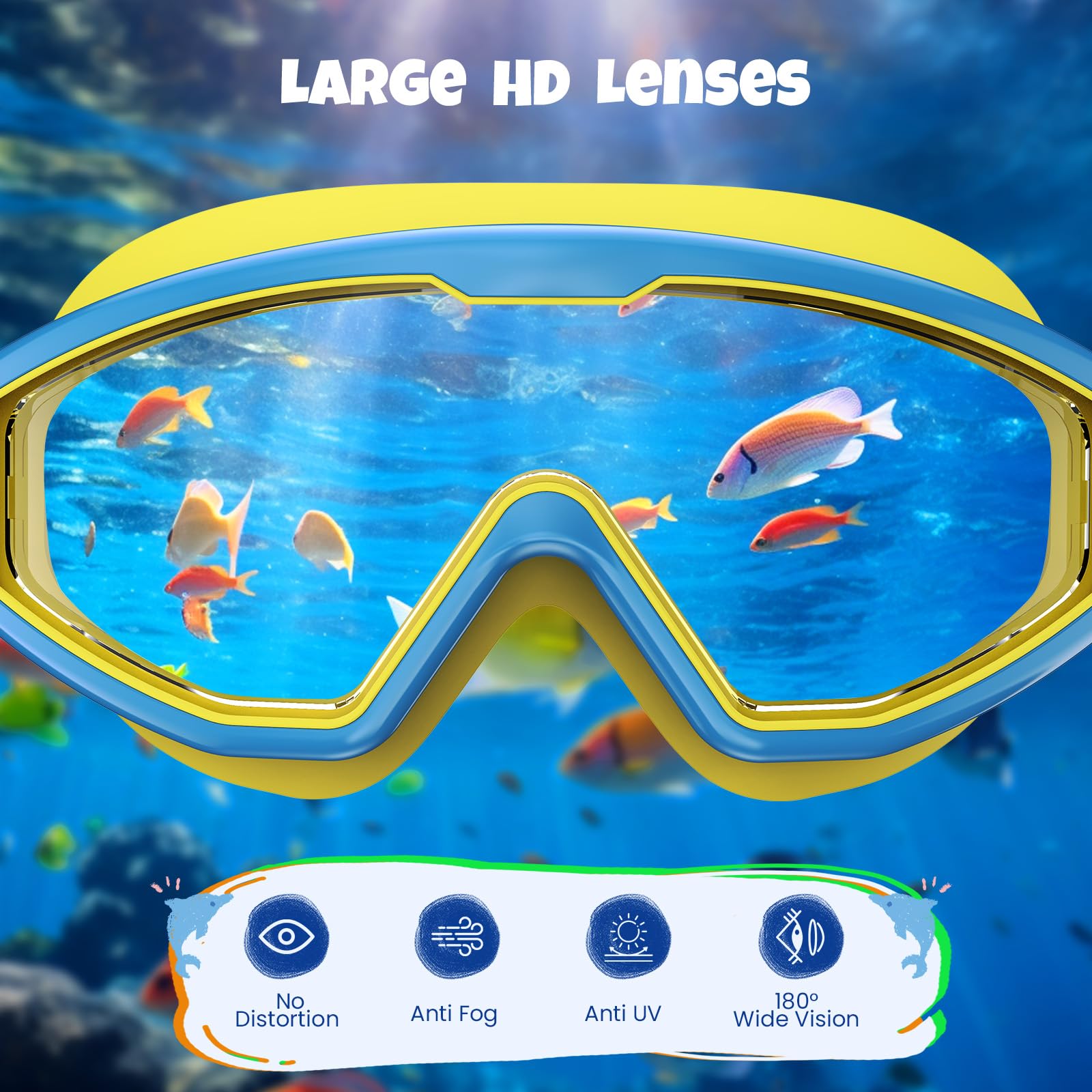 Kids Goggles Alter 4-16, Anti-Fog UV 180°Clear View Kids Schwimmbrille, 3 Pack Schwimmbrillen Wasserdichte Schwimmbrille