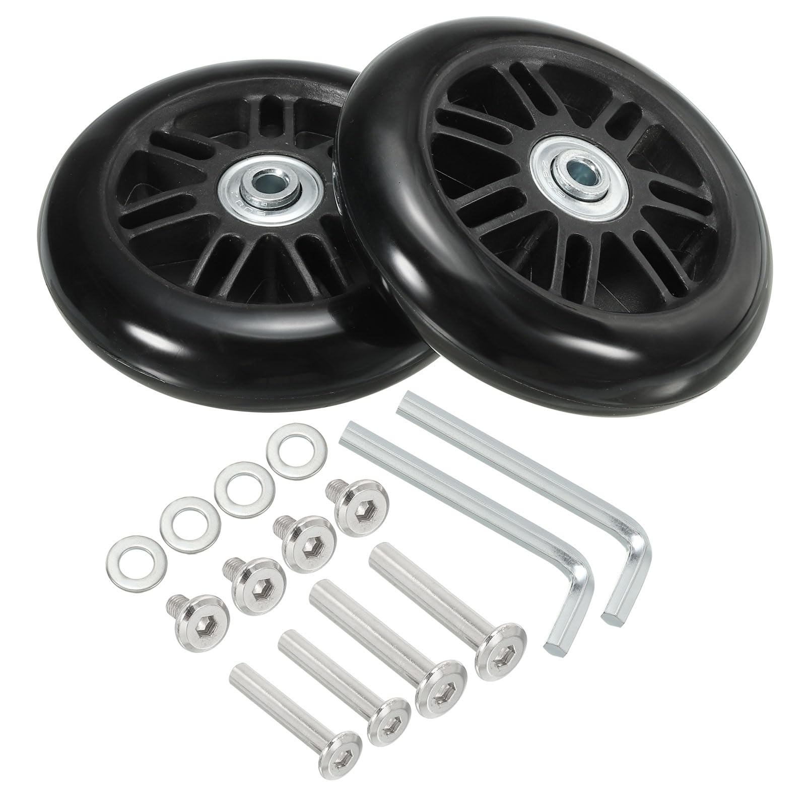 Ruote Di Ricambio Per Valigia 75mm - Set Riparazione Con Cuscinetti E Assali - Foto 3