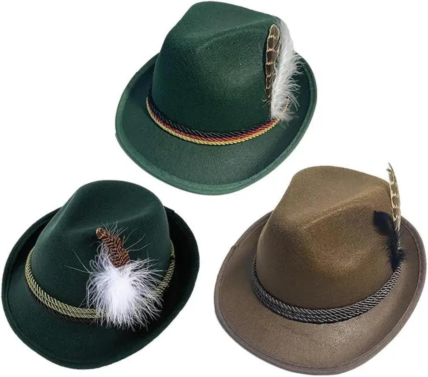 Fedora Unisex Jazz Feather Felt Hat Costume Cosplay Cap for Cosplay, Weddings
