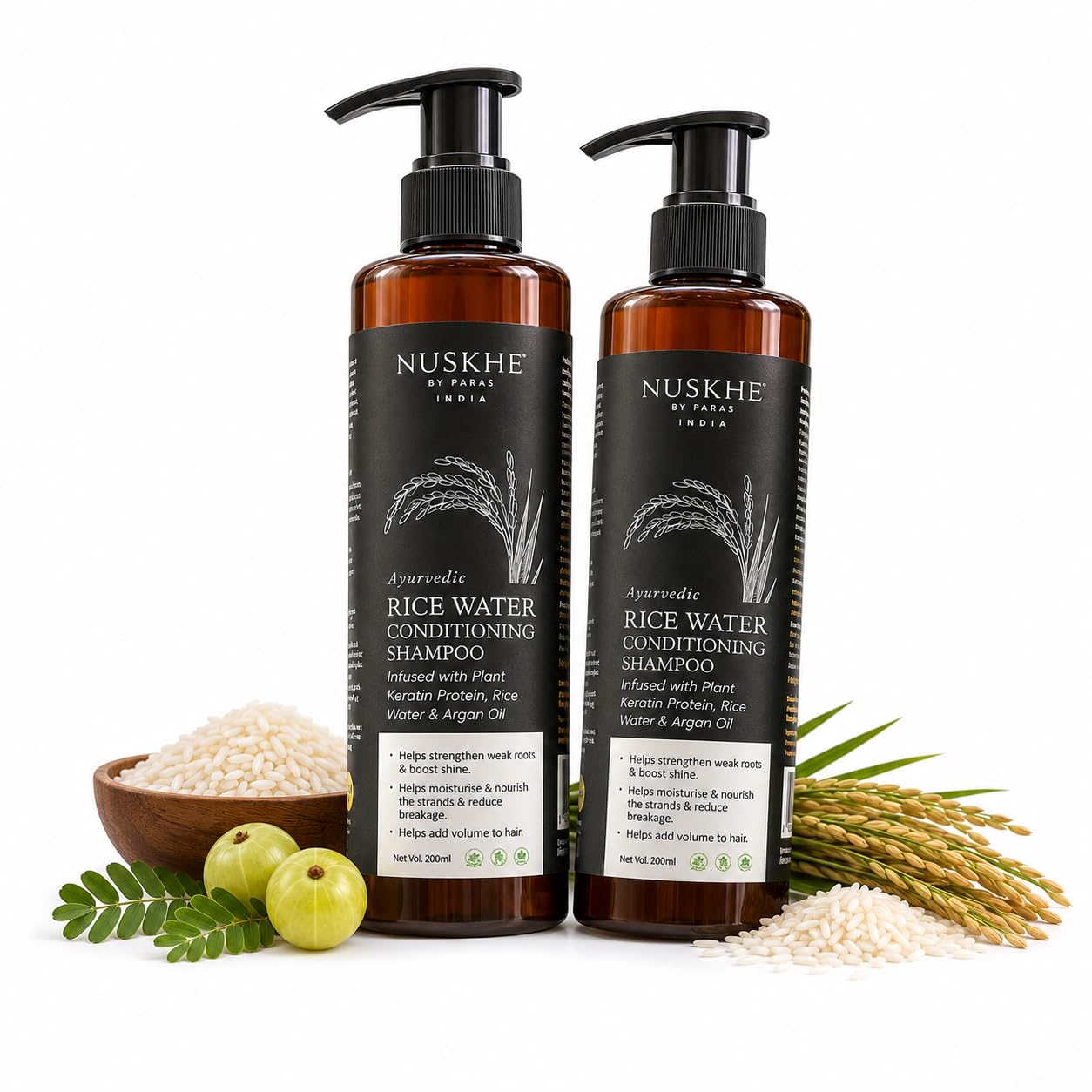 Ayurvedic Rice Water Conditioning Shampoo | Nourishes & Strengthens Hair | Suitable for All Hair Types | Pack of 2-image-30