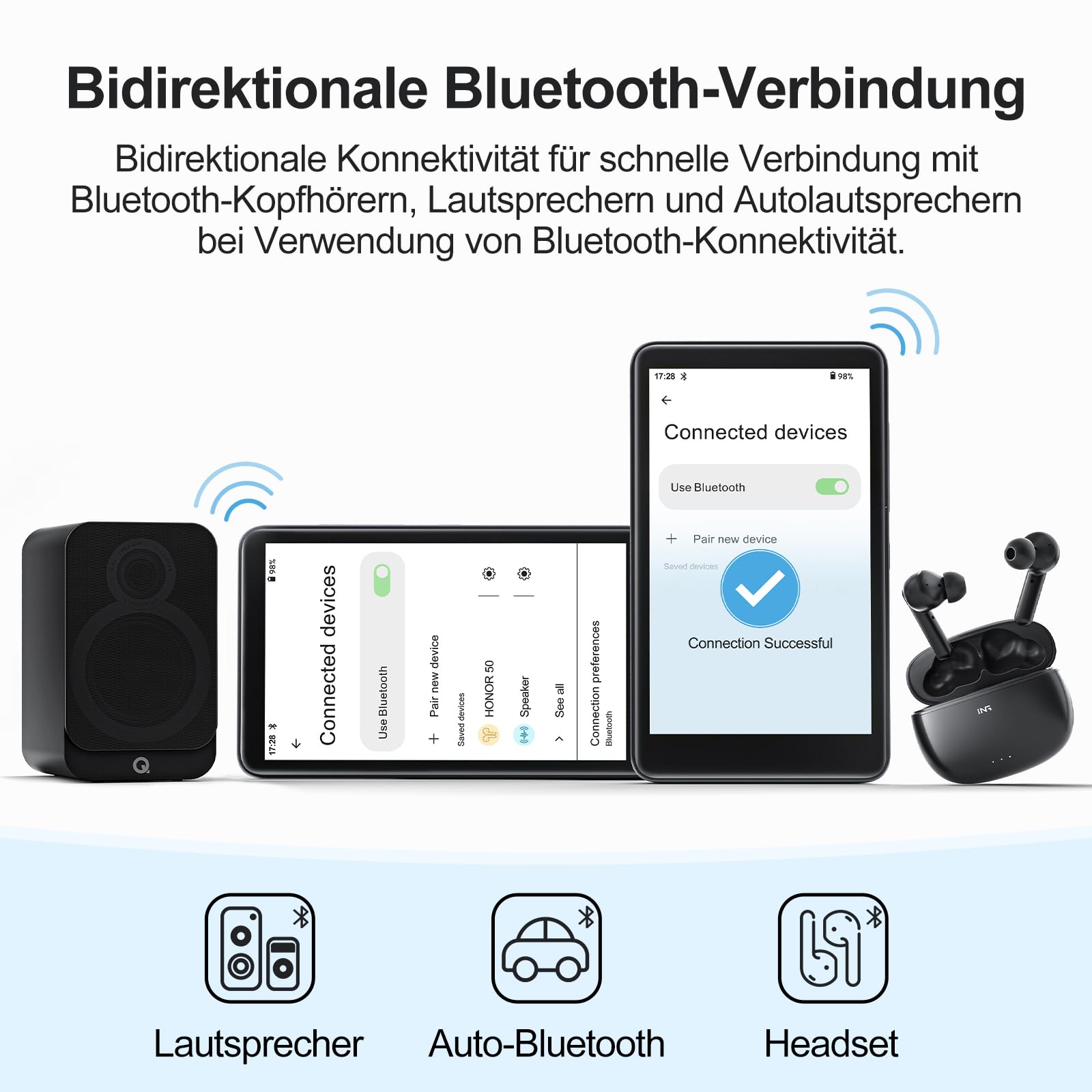 Diofox 160GB MP3 Player mit Bluetooth und WiFi, Android 13.0 MP3 Player Spotify, 4,02-Zoll Touchscreen MP3 MP4 Player, Amazon Music, Deezer, FM Radio, Play Store, HiFi Musik Player mit Lautsprecher
