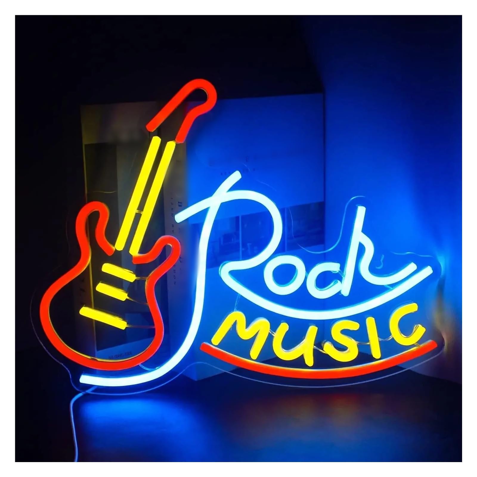 XENITE Luci al Neon Da Parete Decorazione Da Parete Con Insegna Al Neon Per Musica Rock, Sala Giochi, Bar, Negozio, Festival Musicale, Decorazione Per Feste Rock 32x38cm