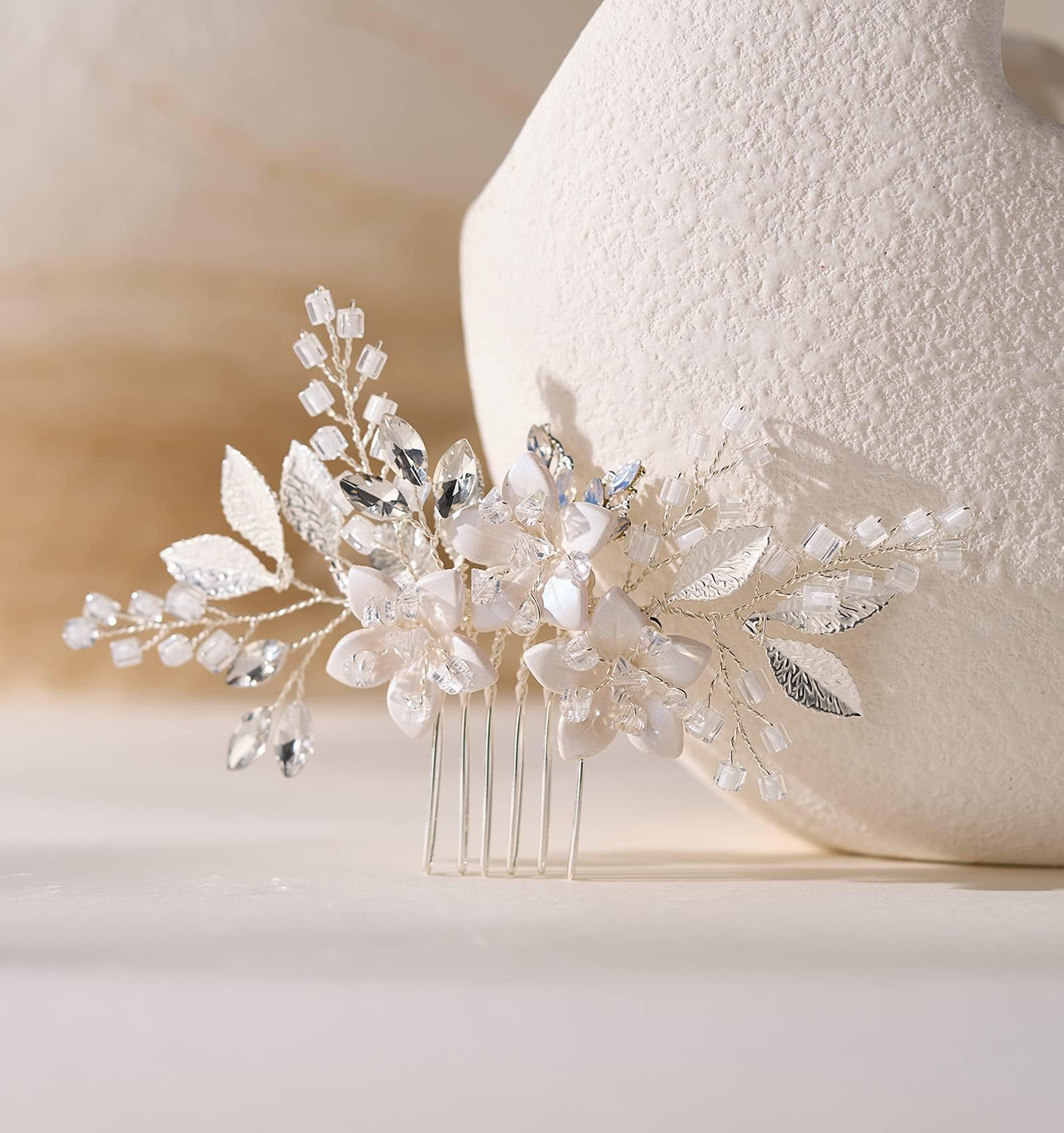 Amazon.com : SWEETV Wedding Hair Clip Comb Handmade Bridal Hair ...