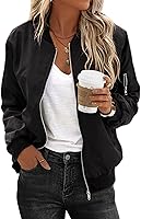 Zeagoo Women's Lightweight Bomber Jacket: Zip-Up Casual Coat with Pockets for Spring Fall S-XXL