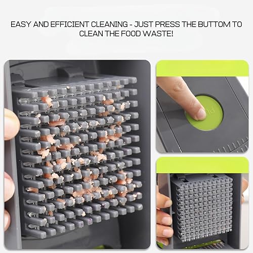 Miniatura 3 de Picadora de verduras 15 en 1 para cortar y cortar verduras de manera eficiente con 8 cuchillas diferentes, incluye picador de cebolla, diseño