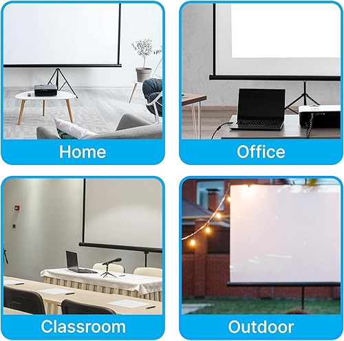Miniatura 7 de Pyle Pantalla de proyector portátil de 80 pulgadas con soporte de trípode, pantalla enrollable plegable de configuración rápida con superficie