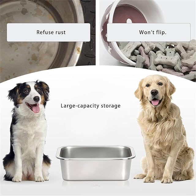Foto 7 de 8 de Cuenco de agua grande de acero inoxidable de 1.25 galones para perros, cuenco de metal para agua y comida