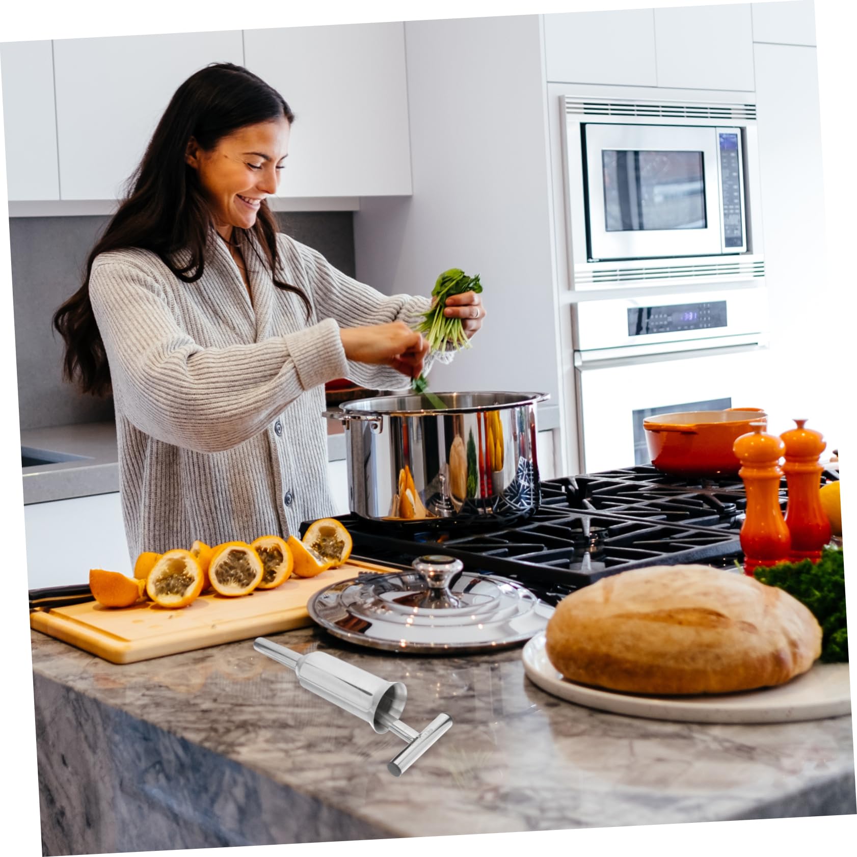 Cabilock 1pc Stainless Steel Sausage Stuffer Manual Meat Filler for Homemade Sausage Compact for Easy Carrying for Restaurant and Hotel Use