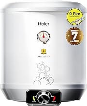 Haier Precis pro Water Geyser 10 Litre 5 Star 2000W Electric Storage Geyser Free Installation & Connection Pipes worth INR 700| Warranty 7 Yr on Tank| Shock Proof| 11-Level Safety