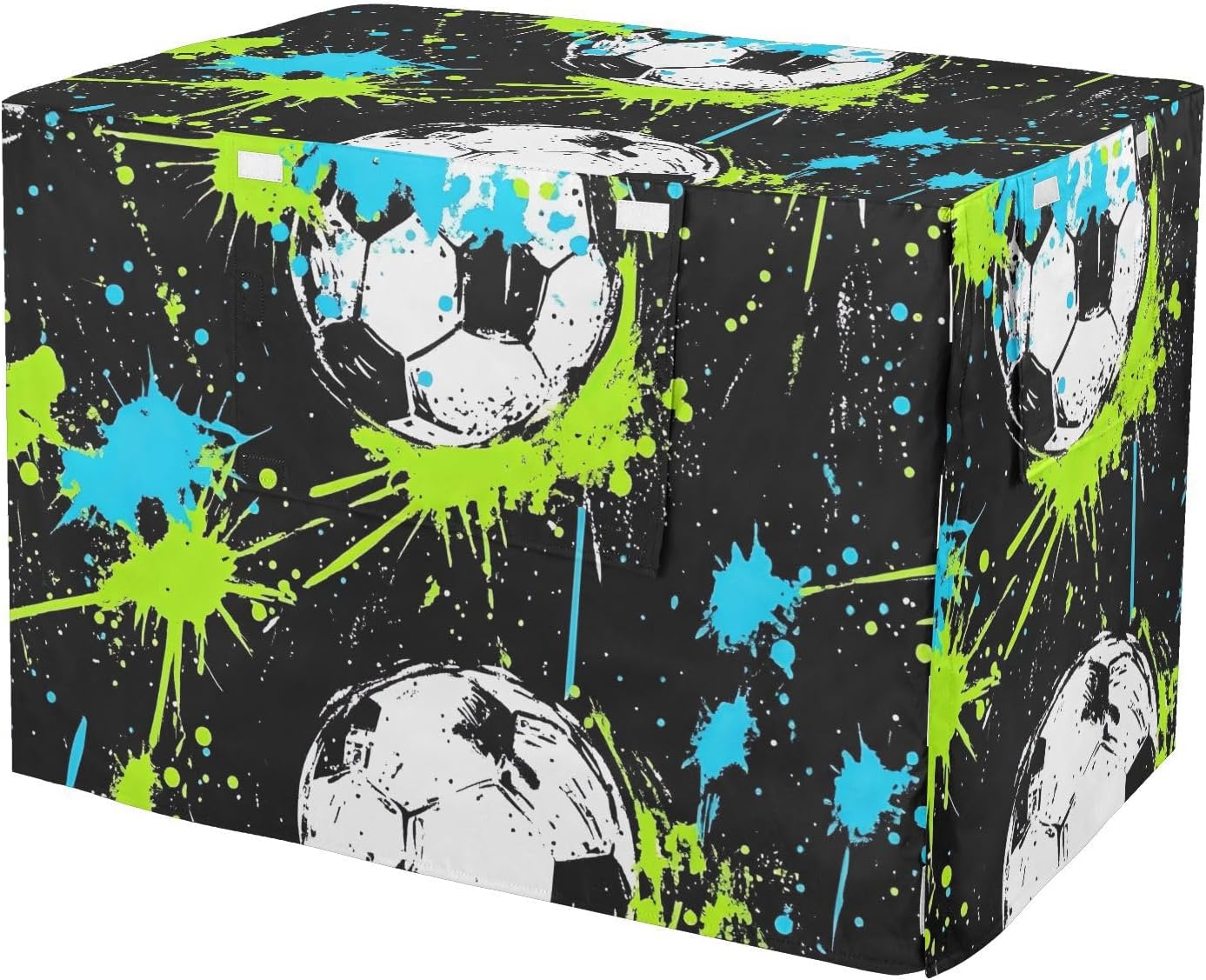 Soccer Ball Splash Dog Crate Cover Universal Size Fit, Covers for Pet Crates, X-Large