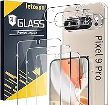 [3+3 Pack] for Google Pixel 9 Pro Screen Protector, 9H Tempered Glass, Ultrasonic Fingerprint Unlock, Case Friendly HD Clear for Google Pixel 9 Pro Tempered Glass Screen Protector 5G