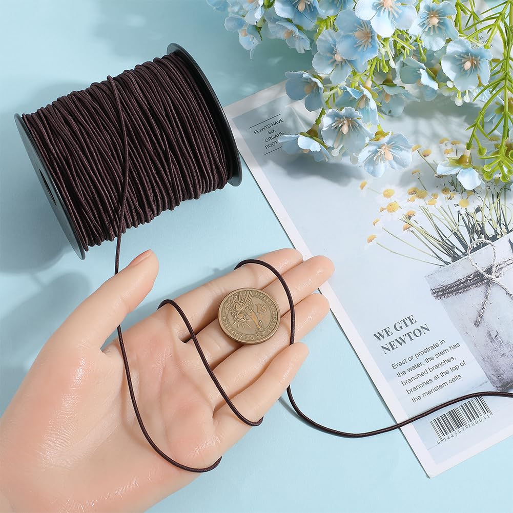 SUNNYCLUE 1 Roll 109 Yards/100M Jewellery Bead String Polyester Elastic Cord 1.5mm Coconut Brown Beading Sewing Cords with Spool Stretchy Jewellery Thread for Bracelet Necklaces Jewellery Making Craft - Image 3