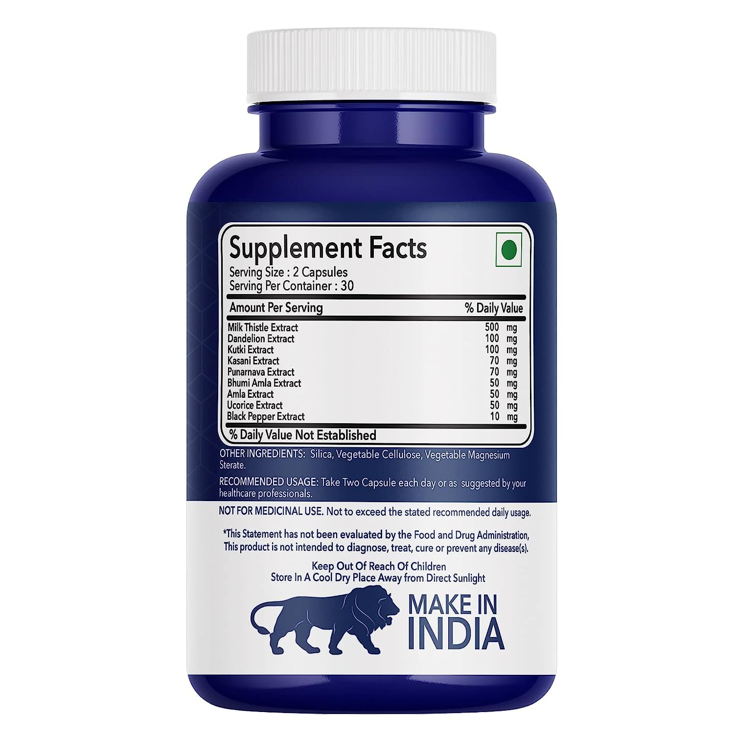 FITNESS VEDA Liver Detox Supplement | Milk Thistle Extract for Liver Support & Antioxidant Care | Fatty Liver Protection - 60 Capsules — Amazon image 2