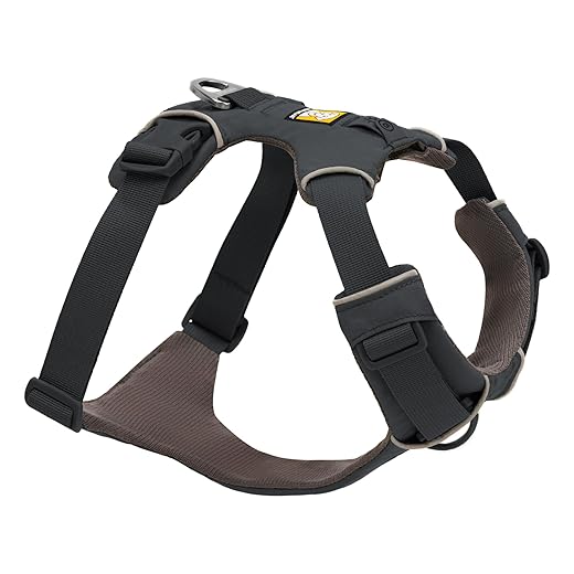Ruffwear, Front Range Dog Harness, Reflective and Padded, No Pull Harness for Training and Everyday, Basalt Gray, Medium