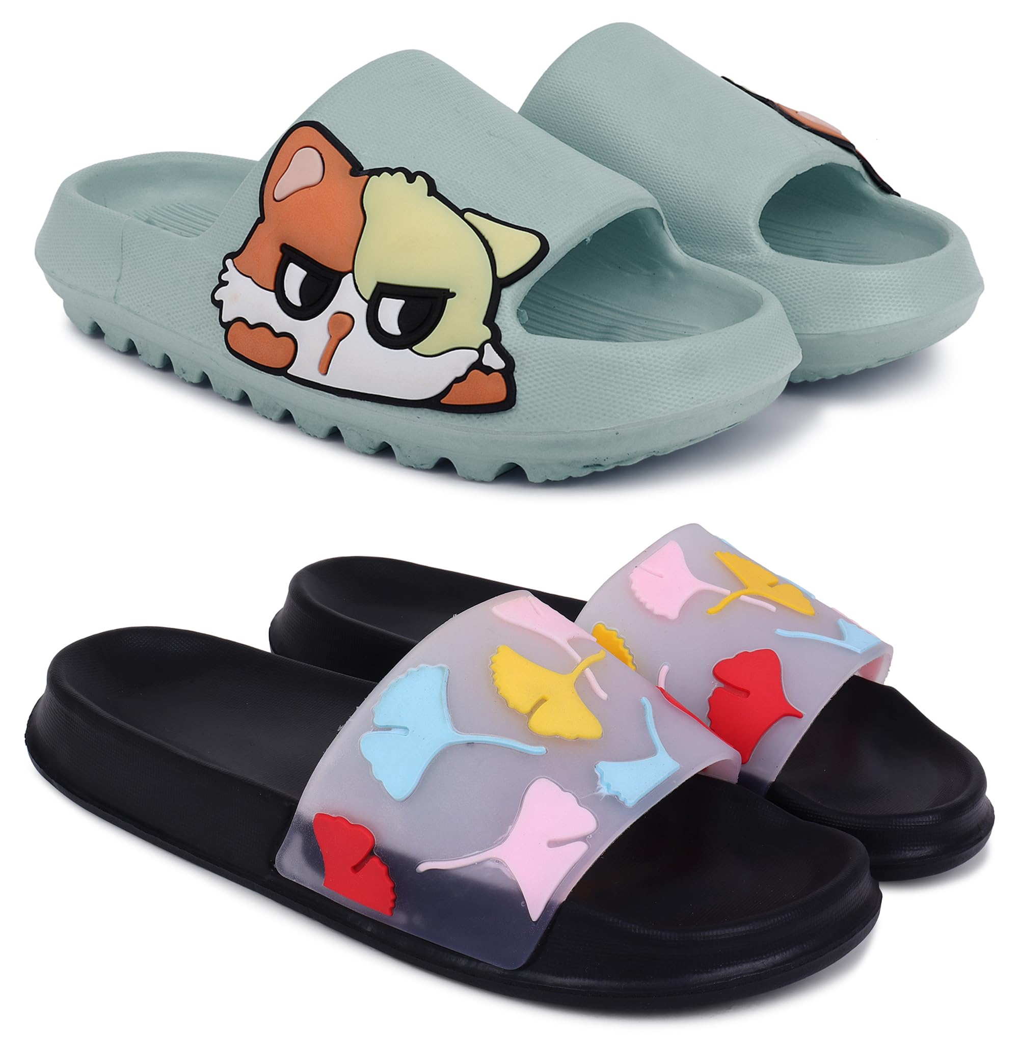 Combo Pack of 2 Slipper/Flip Flops/Slides for Women (Pika,Gobi)-image-32