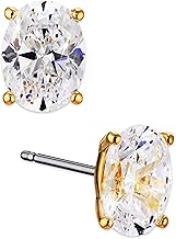 Nadri Oval Stud Earrings - Cubic Zirconia Earrings for Women, Bridesmaid Gifts for Wedding Day, Hypoallergenic Small Stud Earrings for women For Any Occasion