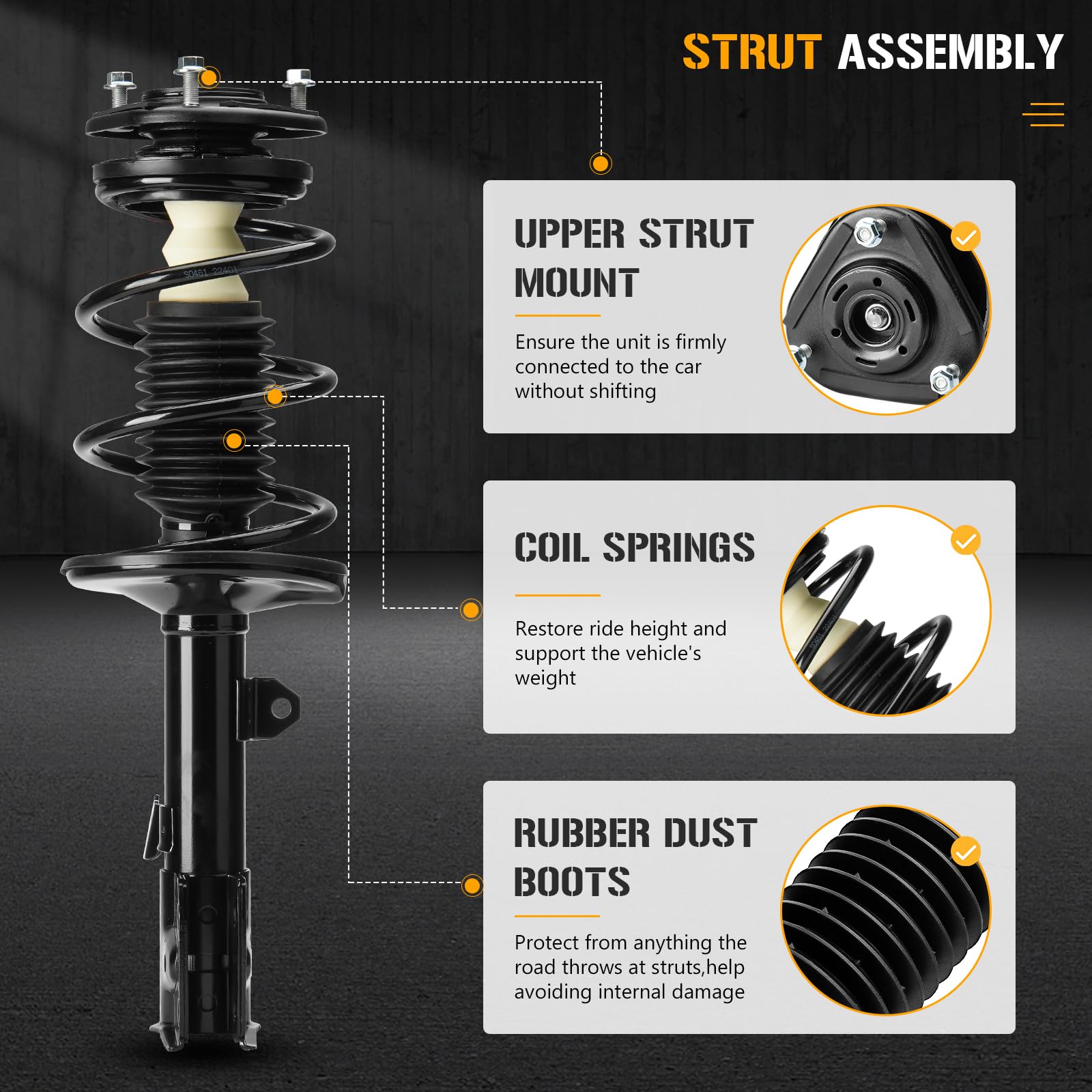 Amazon.com: Front Complete Strut Shock Absorber Fit for Toyota  