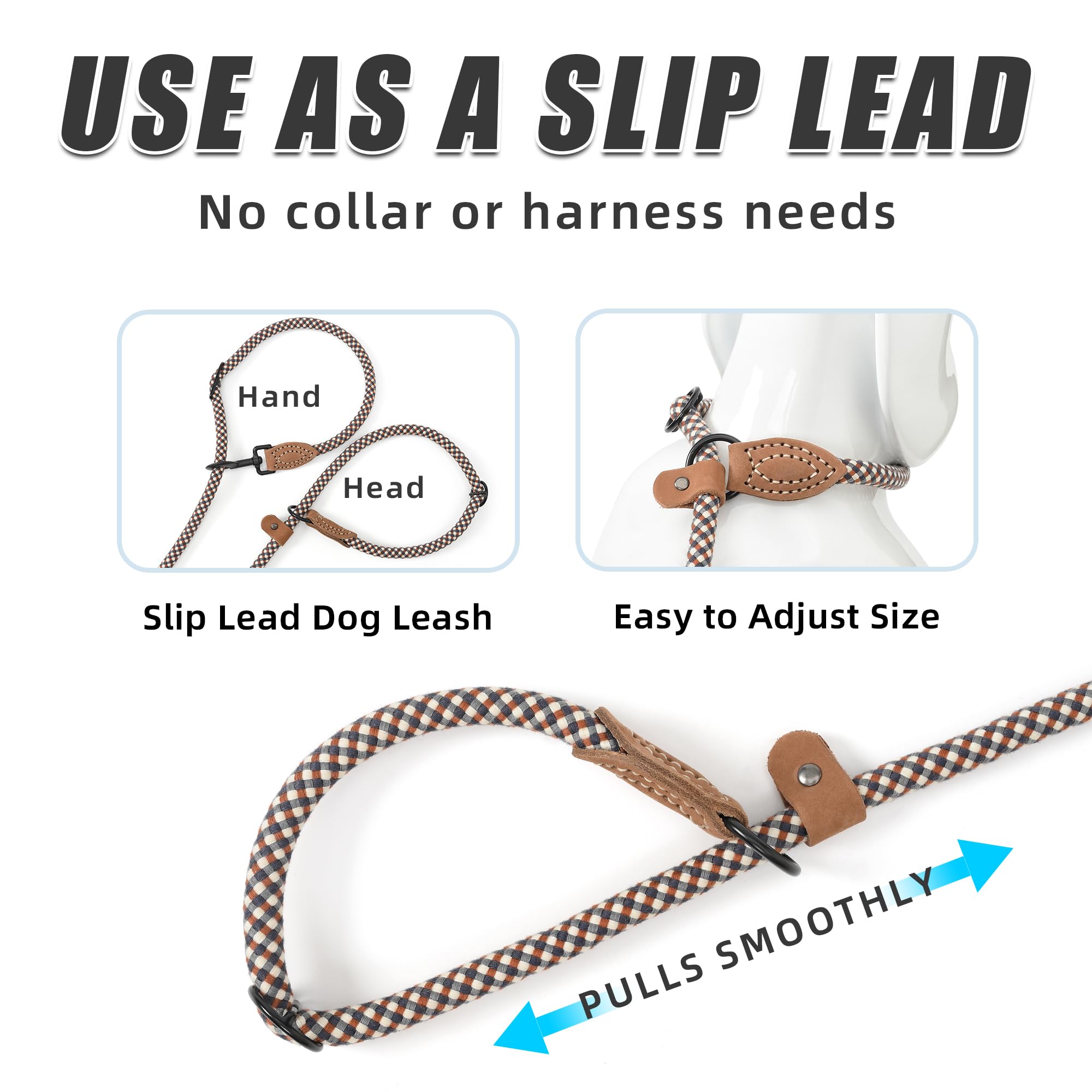 Mile High Life Hands Free Dog Leash, Crossbody Waist Leash with Genuine Leather Connection - Image 3