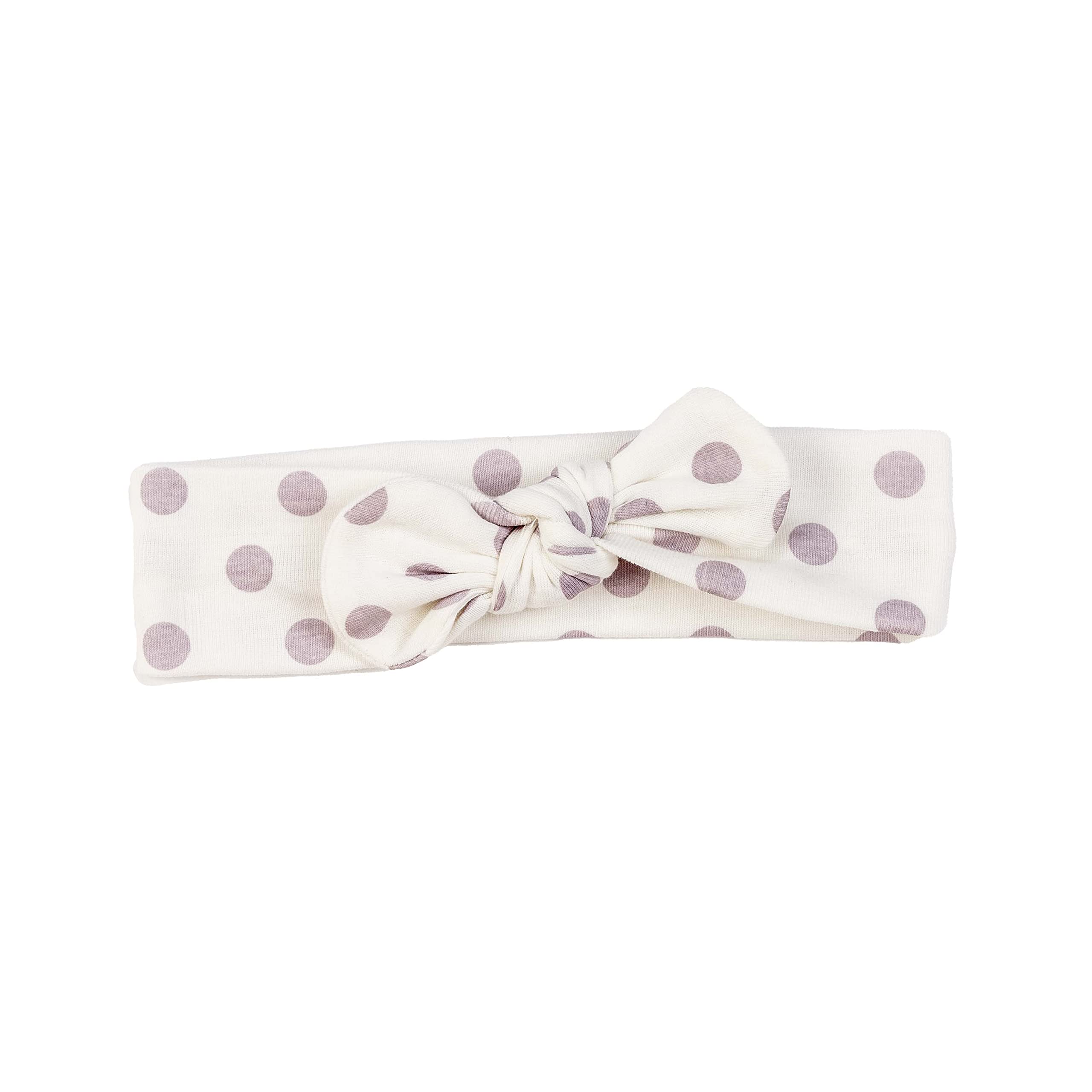 Under the Nile Organic Cotton Baby Bow Headband - Lavender Dot 0 to 6 Months