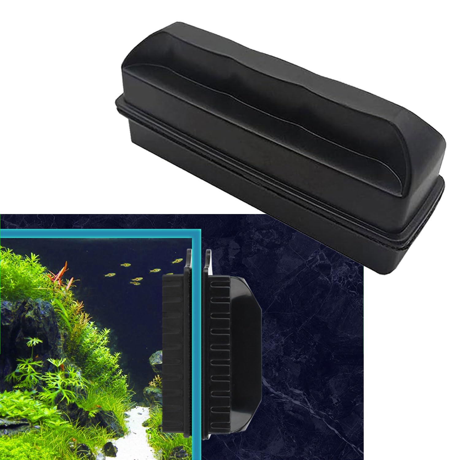 Aquarium Verre Brosse Magnétique, Nettoyeur de Vitre D'aquarium, Outil de Nettoyage Magnétique, Brosse Magnétique pour Aquarium, Brosse de Nettoyage Magnétique pour Aquarium