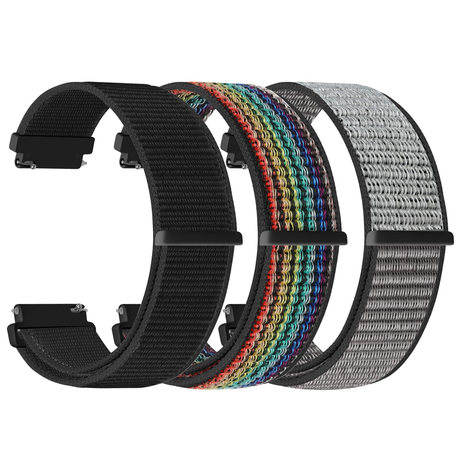 YCHDDER 19mm Nylon Armband für GRV FC1/FC5/Willful/YAMAY/Letsfit/LETSCOM/TEMINICE/LIFEBEE/Lintelek/GRDE/ ID205 ID205L ID205G ID205S ID205U//Veryfitpro ID205L/Blackview/UMIDIGI/Anbes/Casio