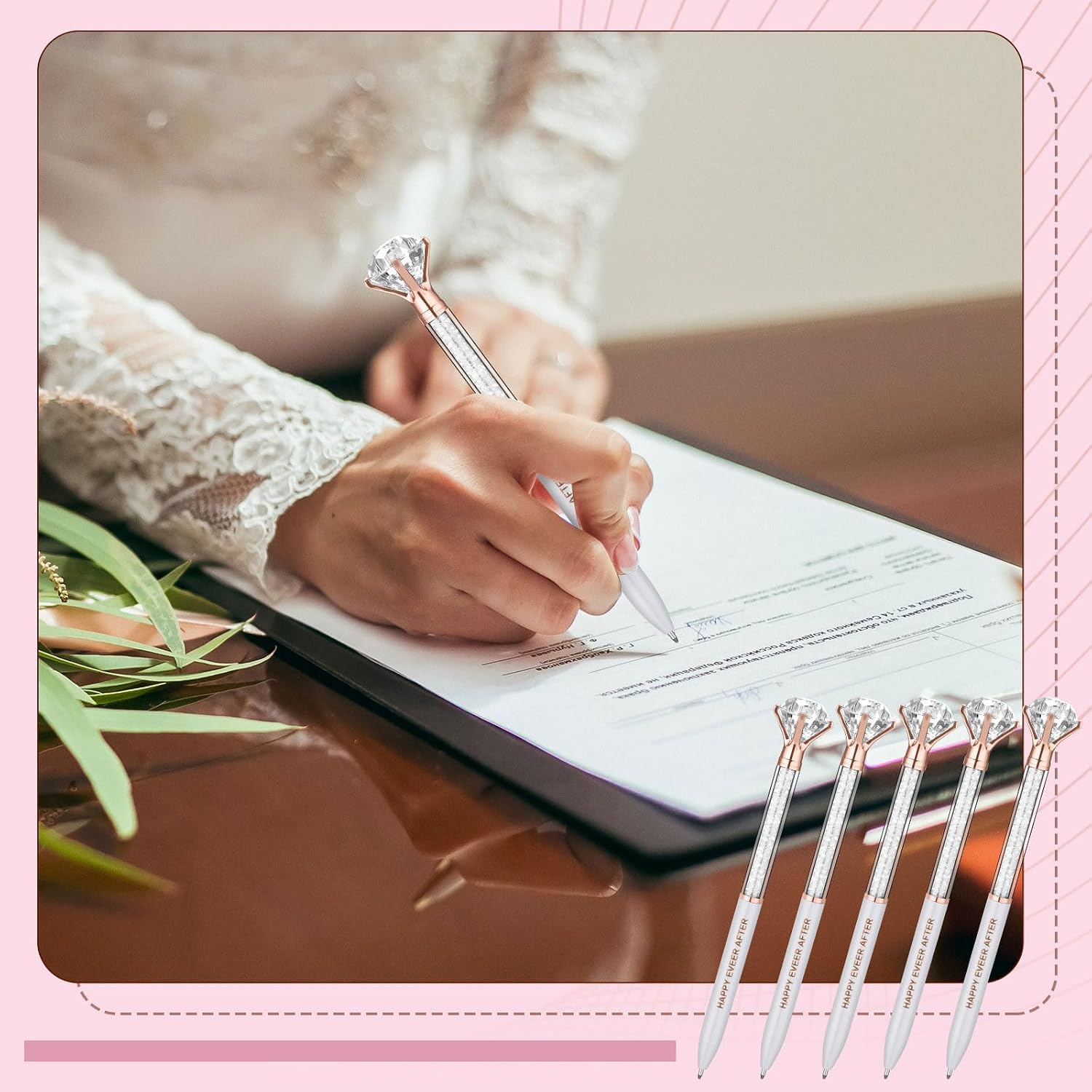 Sayglossy 48 Pcs Diamond Pens Bulk Crystal Bridal Shower Gifts Cute Metal Bling Ballpoint Pens Crystal Topped Writing Instruments Gifts for Women Bridesmaid Wedding Party Coworkers Office Supplies
