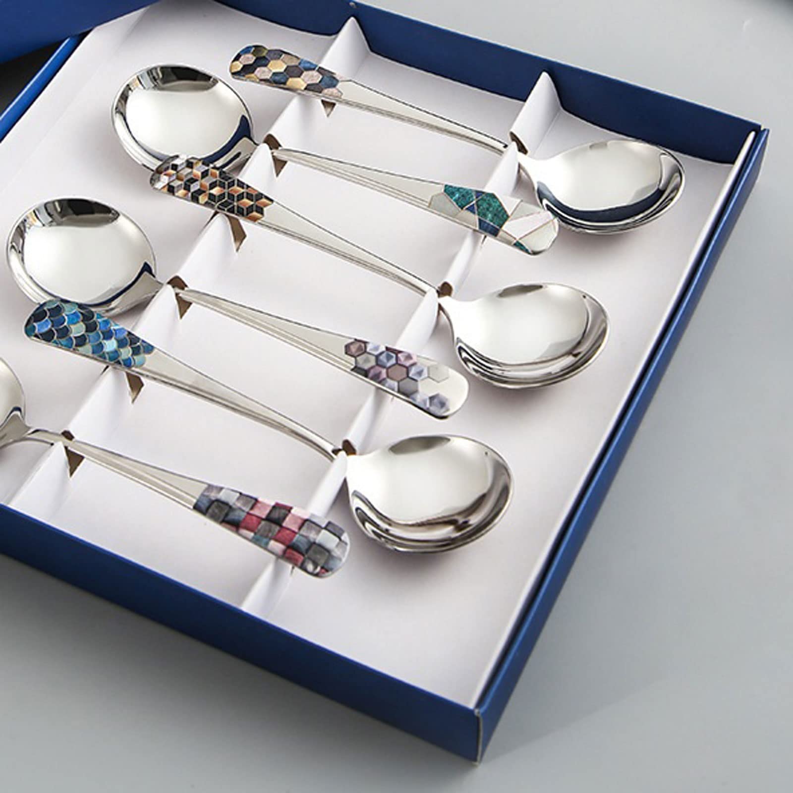JINGYAN Cuillères Cuillère en Acier Inoxydable Petite cuillère Ronde Petite cuillère cuillère cuillère cuillère cuillère cuillère cuillère cuillère cuillère(E)