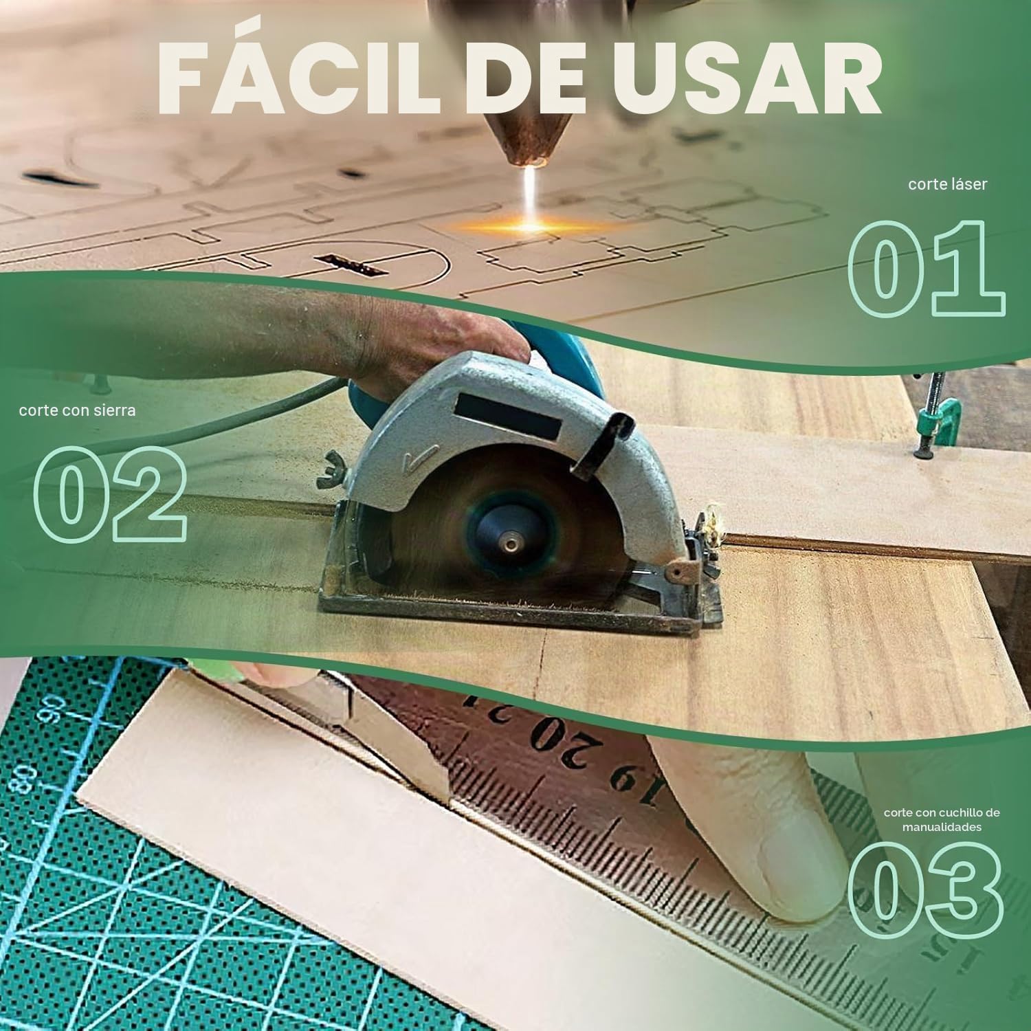12 Piezas Contrachapado 3mm, 300 x 300 mm, Madera contrachapada de tilo, Tablones de Madera, Manualidades Contrachapado, Para Bricolaje,Pintura,Decoraciones,CorteLáser,Modelado