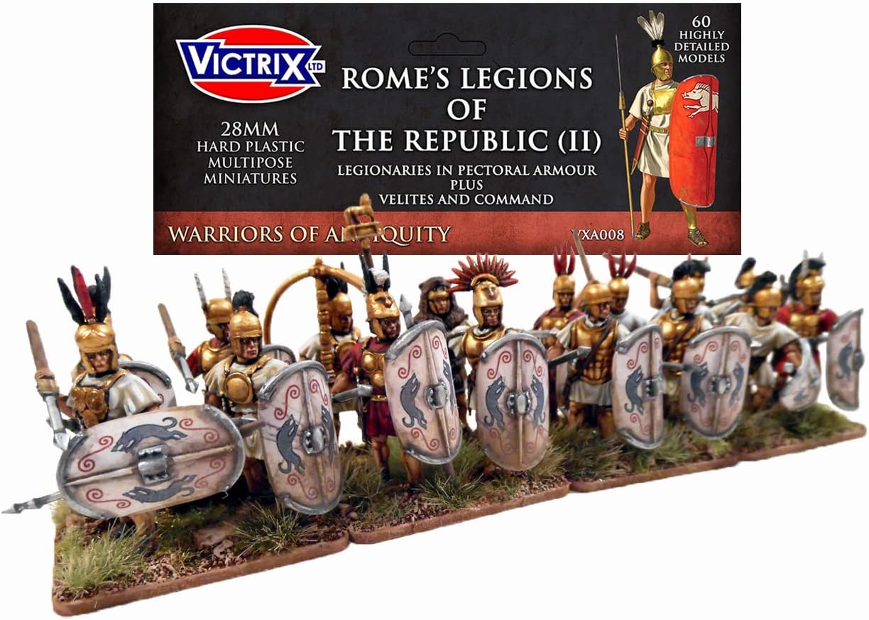 Victrix - Rome's Legions Of The Republic (II) In Pectoral Armour Plus Velites And Command - 60 Figures - 28mm Plastic Miniatures - Punic Wars