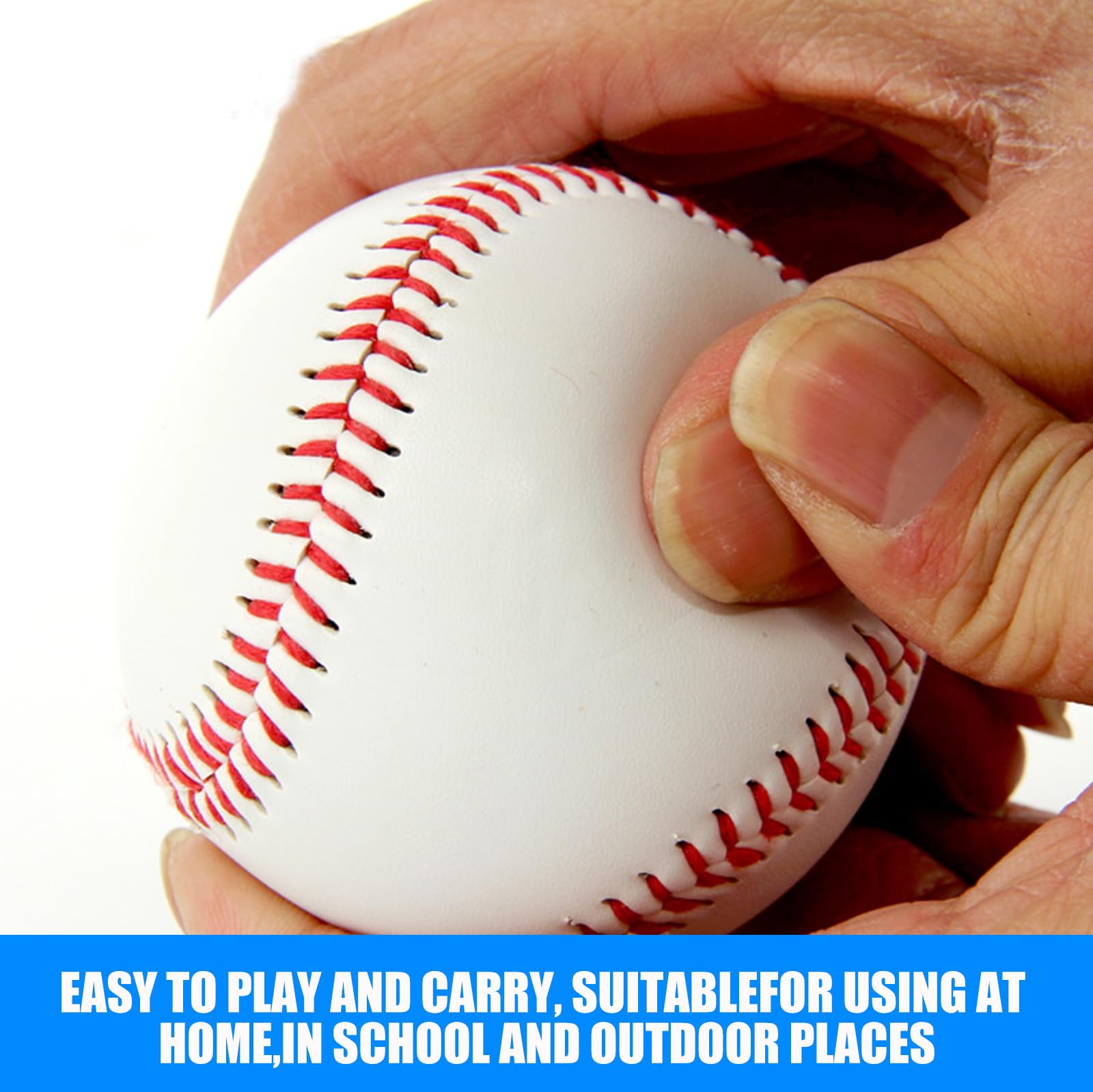 Palline Da Baseball LEKEFETO Professionali - 4 Pezzi, Cucite A Mano, PU Morbido, 9 Pollici - Foto 6