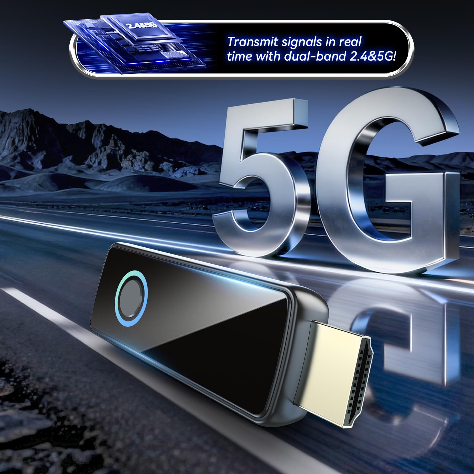 Kit Prolunga HDMI Wireless, Trasmettitore Display HD 1080p, Adattatore Senza Fili per Laptop, Proiettore, TV, Monitor