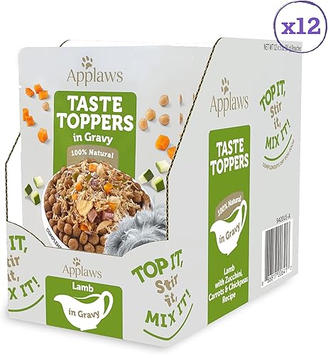 Miniatura 9 de Applaws Taste Toppers - Decoración de comida para perros, paquete de 12 unidades, ingredientes naturales limitados para perros, pollo con guisantes