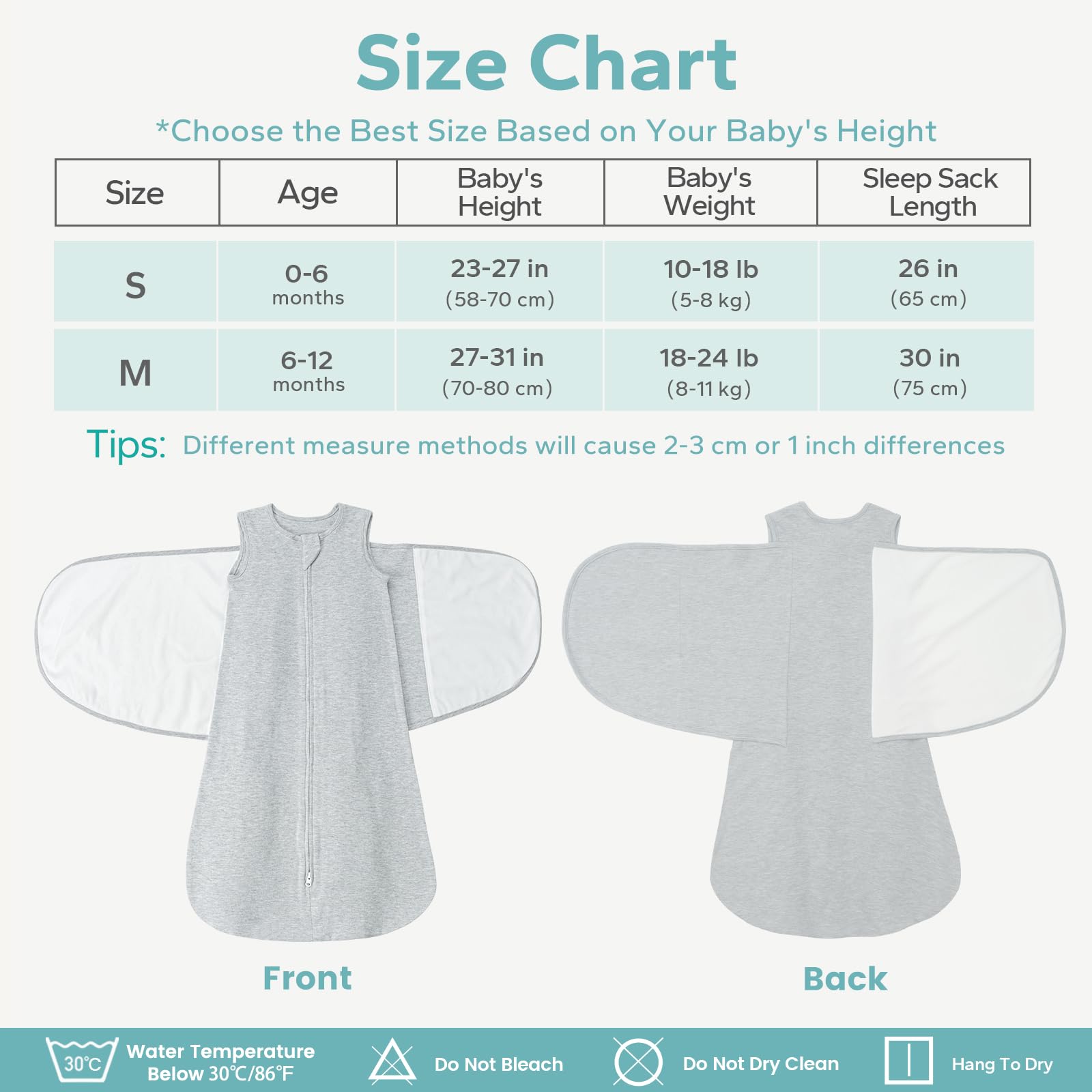 LILBESTIE Baby Sleeping Swaddle Bag 1.0 Tog 3-in-1 Adjustable Silent Hook Baby Swaddle Blanket Wrap 100% Cotton 6-12 Months, Grey - Image 2