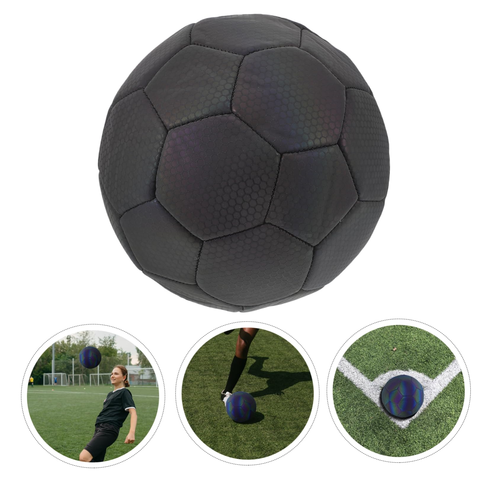 Abaodam Pallone Allenamento Riflettente da Calcio per Luminoso e Gare | Festa Scuola Decor, Pallone Calcio Olografico, Visibilità Elevata per Partite e Uso Versatile