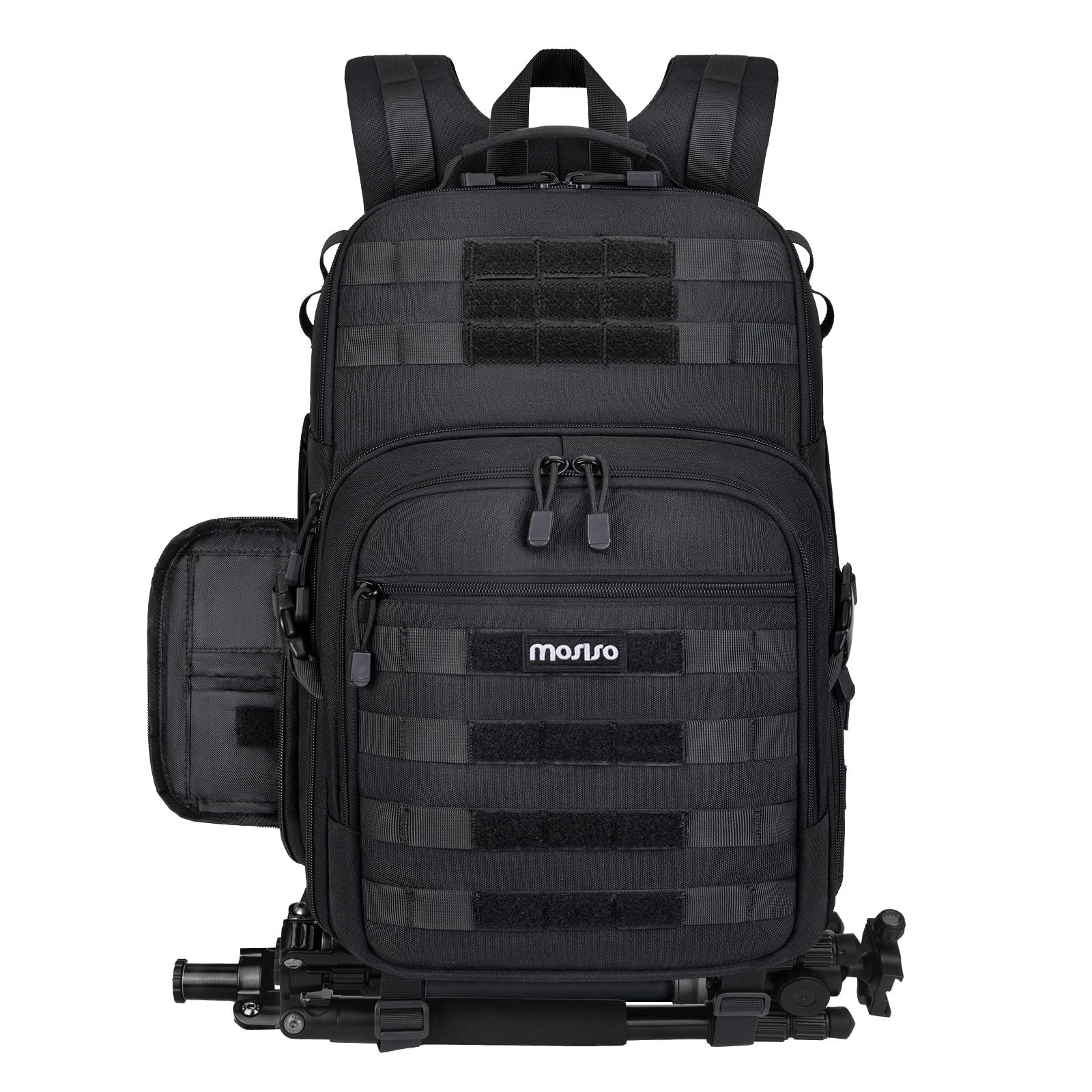 MOSISO Zaino Per Fotocamera,DSLR/SLR/Mirrorless Borsa per Fotografia Fotografica Tattica Supporto Per Treppiede E Scomparto Laptop Compatibile Con Canon/Nikon/Sony/DJI Mavic Drone,Nero