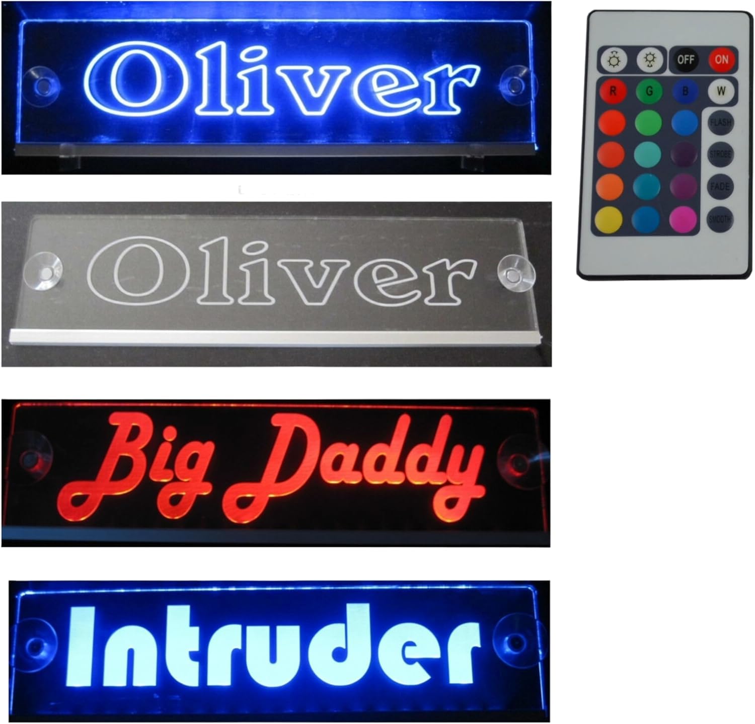 Camionero Camión Credenciales Talla 50x10 CM Con RGB Controlador 22 Funciones - LED Acrílico Cartel Luminoso 12V O 24V-5V Puerto USB - Con Elegante Grabado Láser