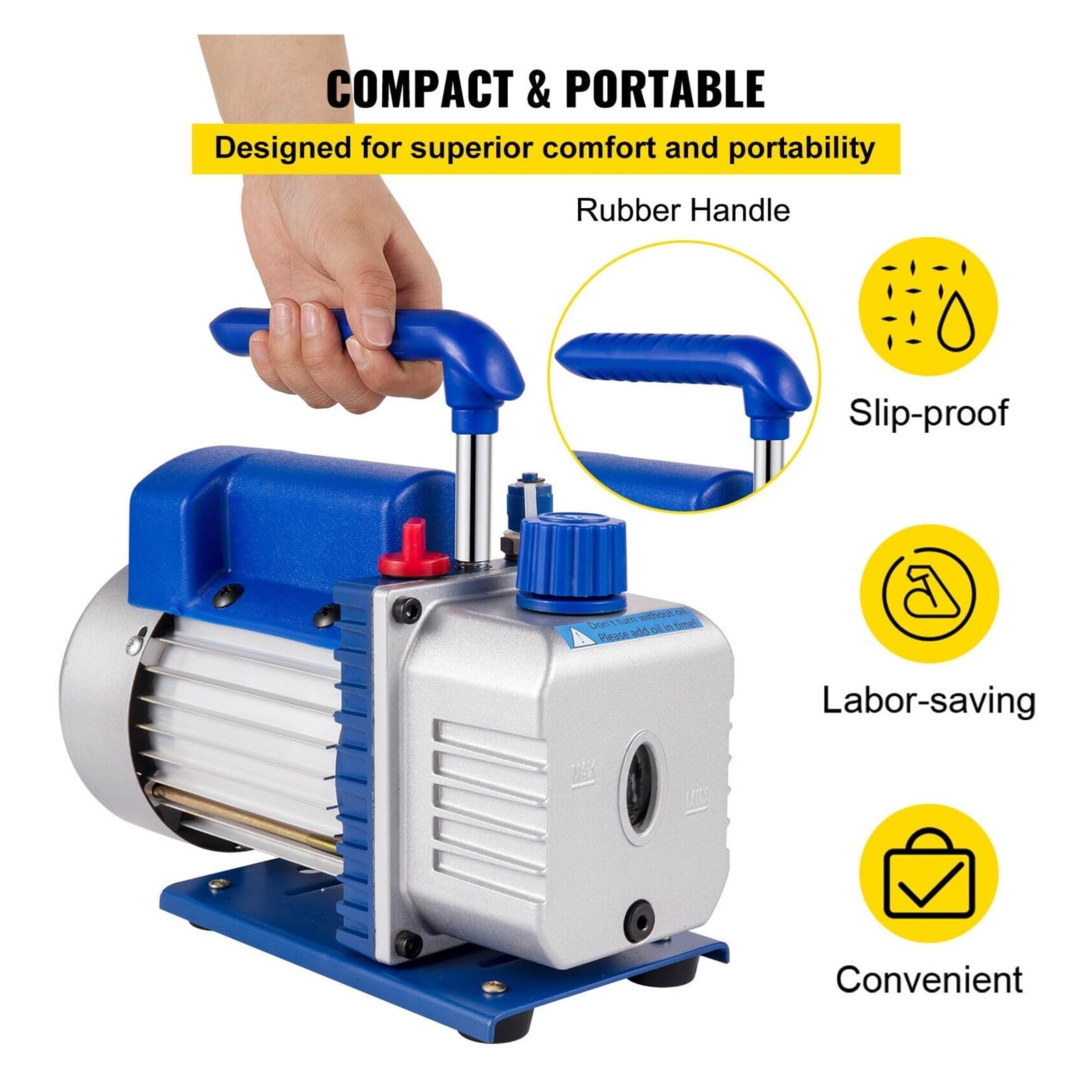 3CFM 1/3HP Kältemittel-Drehschieber-Vakuumpumpe, A/C-Vakuum-Evakuierungspumpe, elektrische Luft-Vakuumpumpe, Kühlsysteme