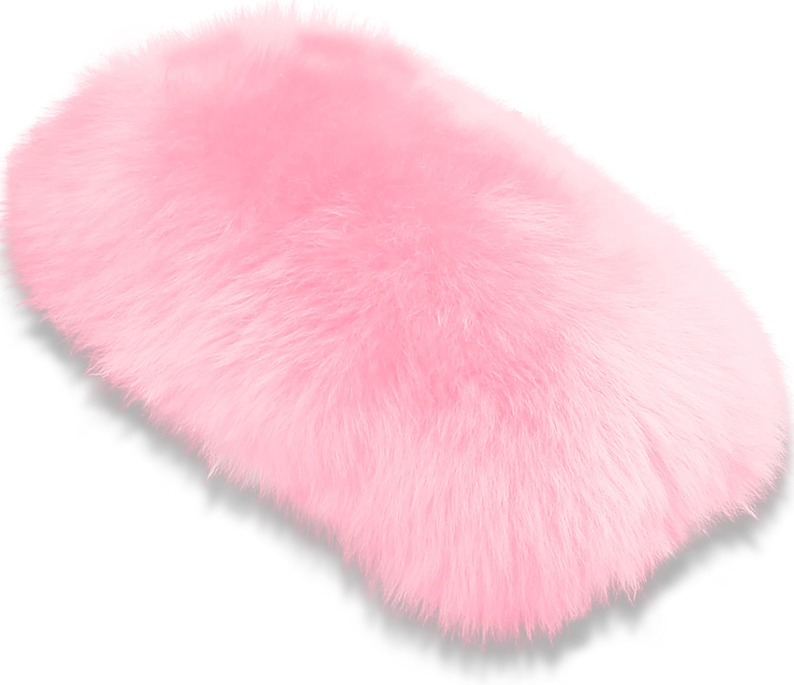 Andalus Brands Pure Australian Sheepskin Fluffy Car Center Console Cover, Luxurious Non-Shedding Furry Arm Rest Cover for Car, Versatile for All Seasons, Pink - (11.47" X 6.3")