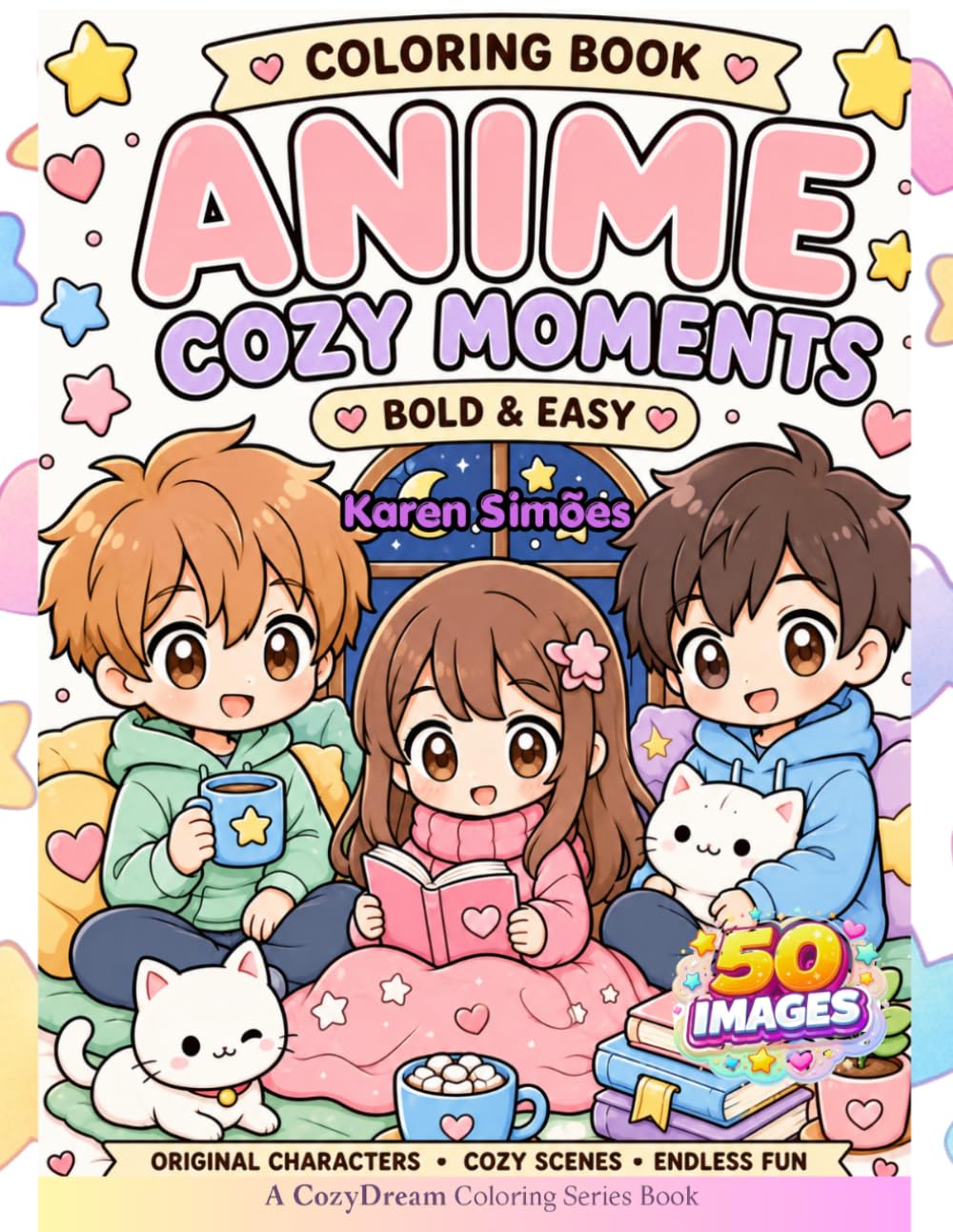 Cozy Anime Coloring Book: Bold and Easy Coloring Pages with Cute Original Characters, Cozy Scenes, and Relaxing Moments (A CozyDream Coloring Series Book)