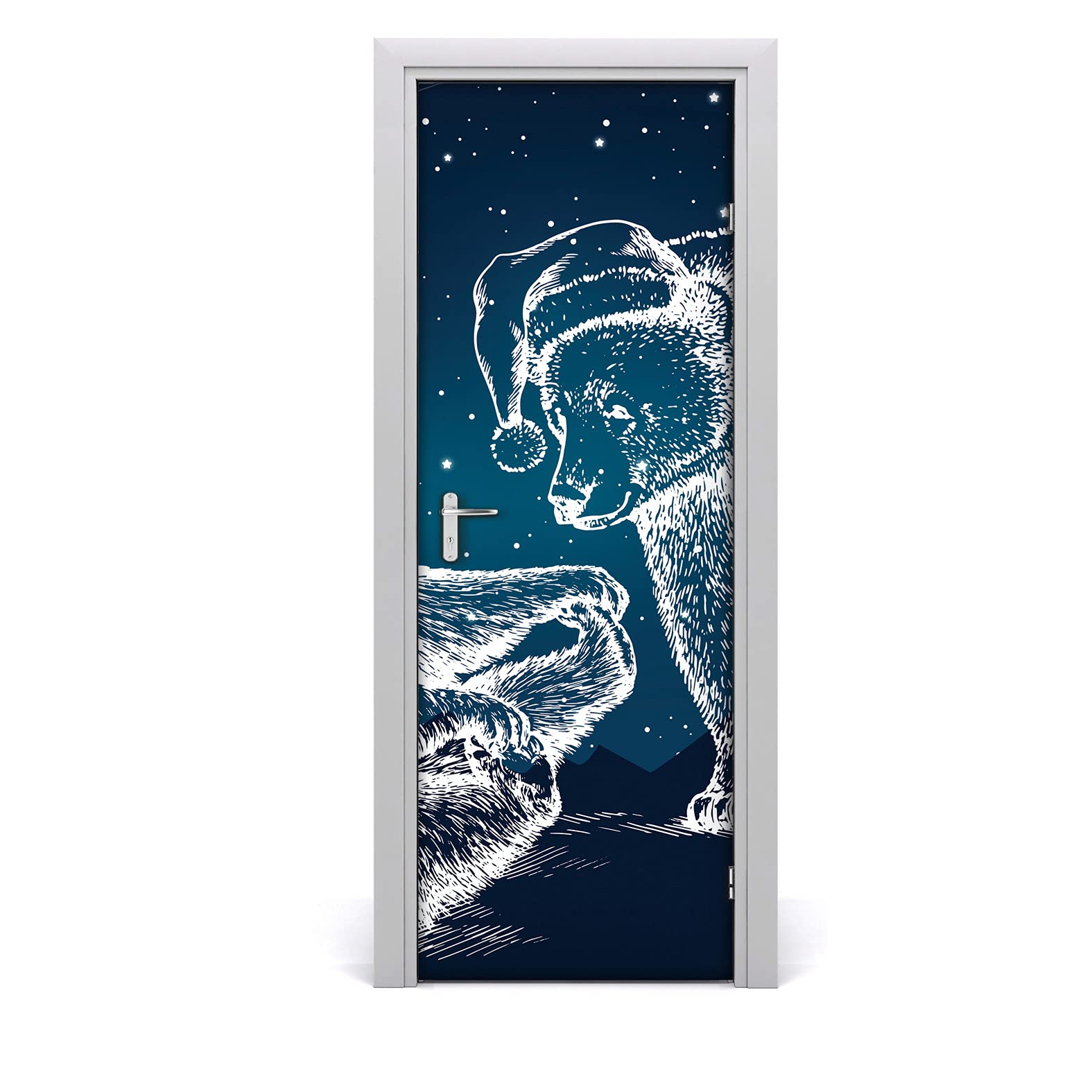 Papier peint sur la porte mural autocollant magique 70x200cm étiquette auto-adhésive ours